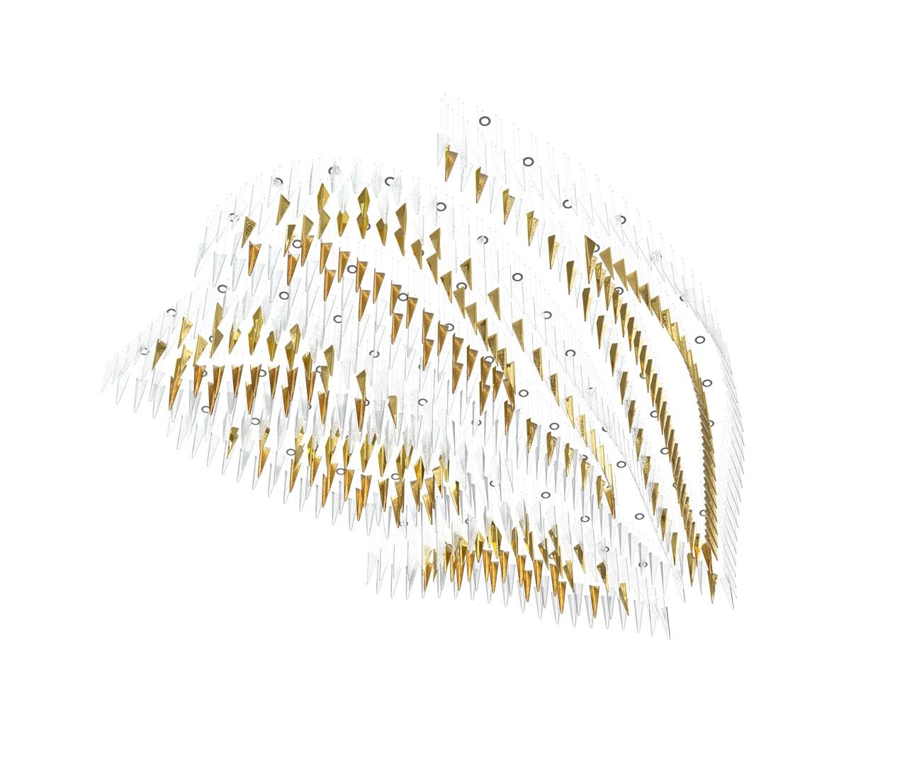Nyvinia Glass Feather-Shape Chandelier - Blowlighting