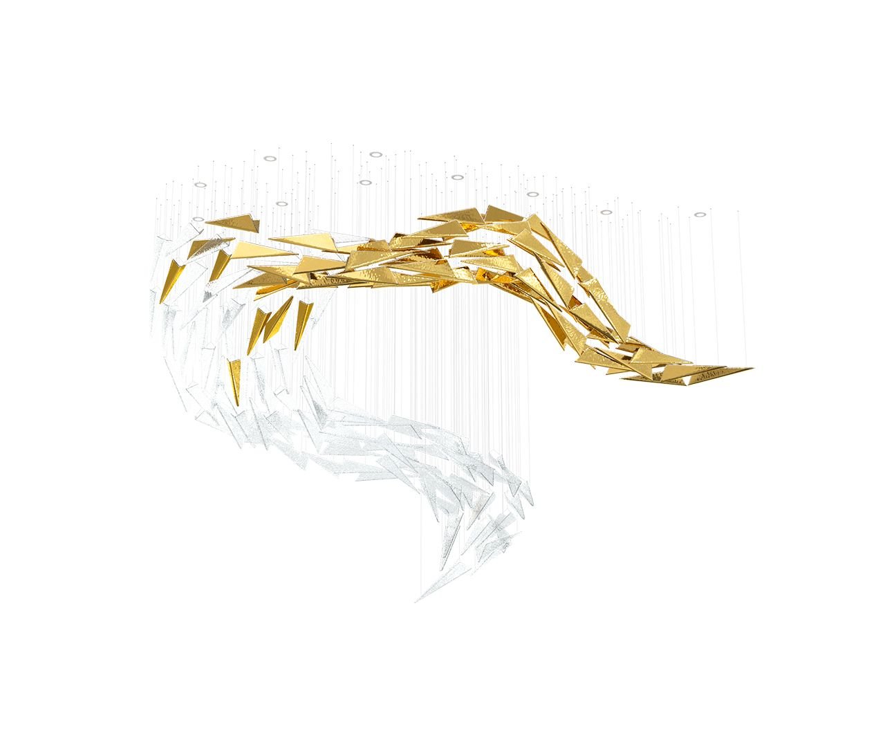 Nyvinia Glass Feather-Shape Chandelier - Blowlighting