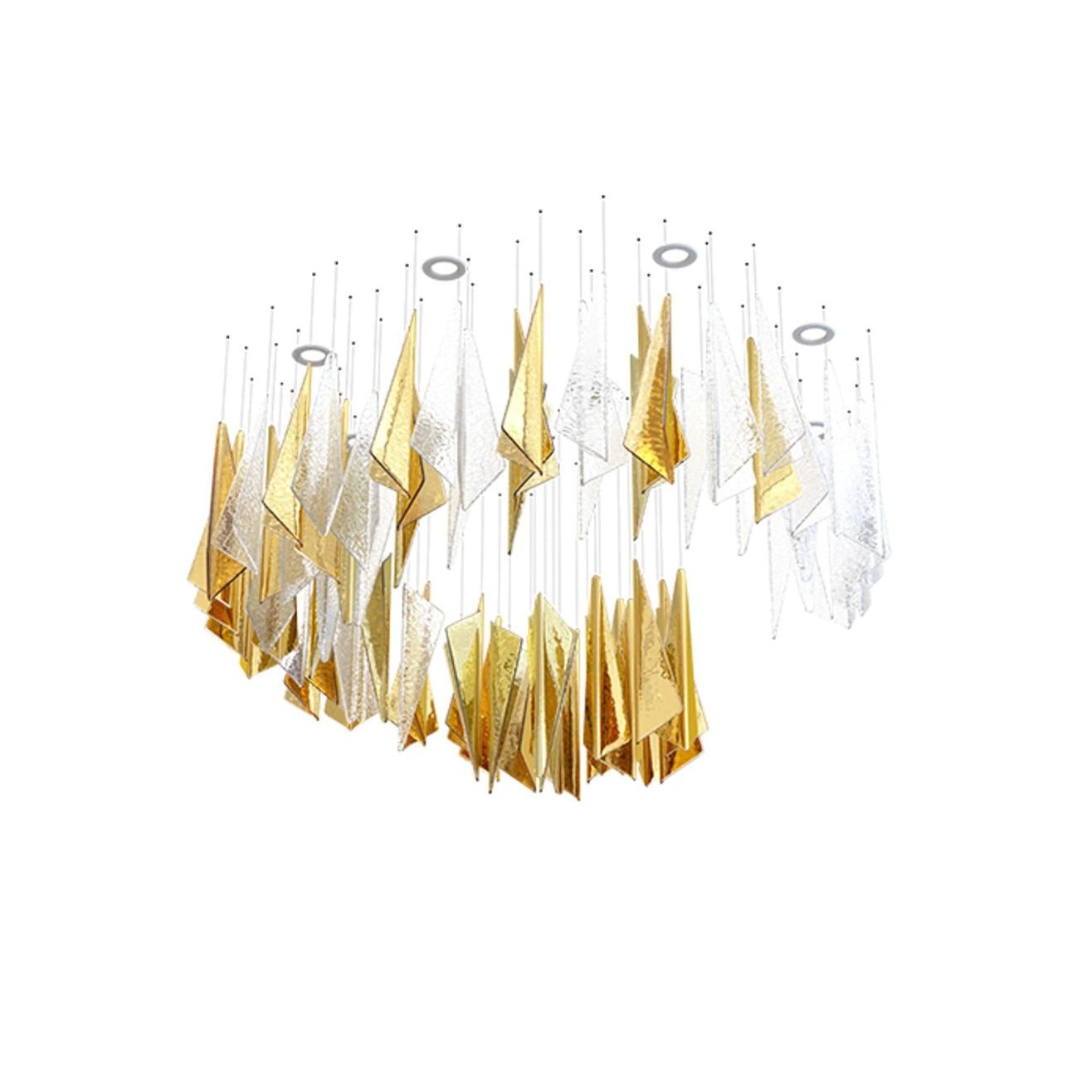 Nyvinia Glass Feather-Shape Chandelier - Blowlighting