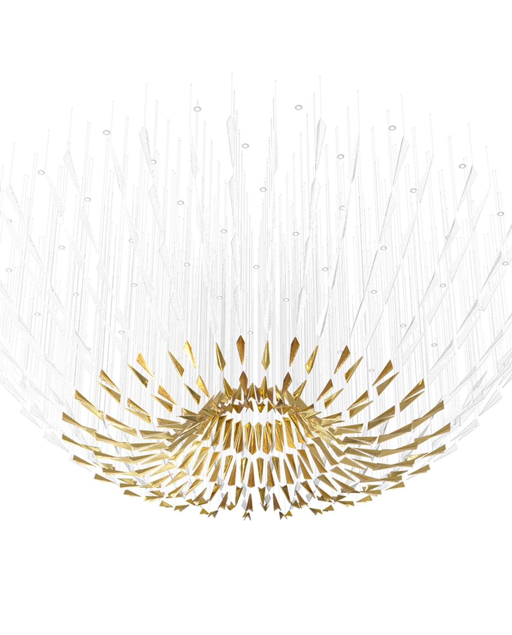 Nyvinia Glass Feather-Shape Chandelier - Blowlighting