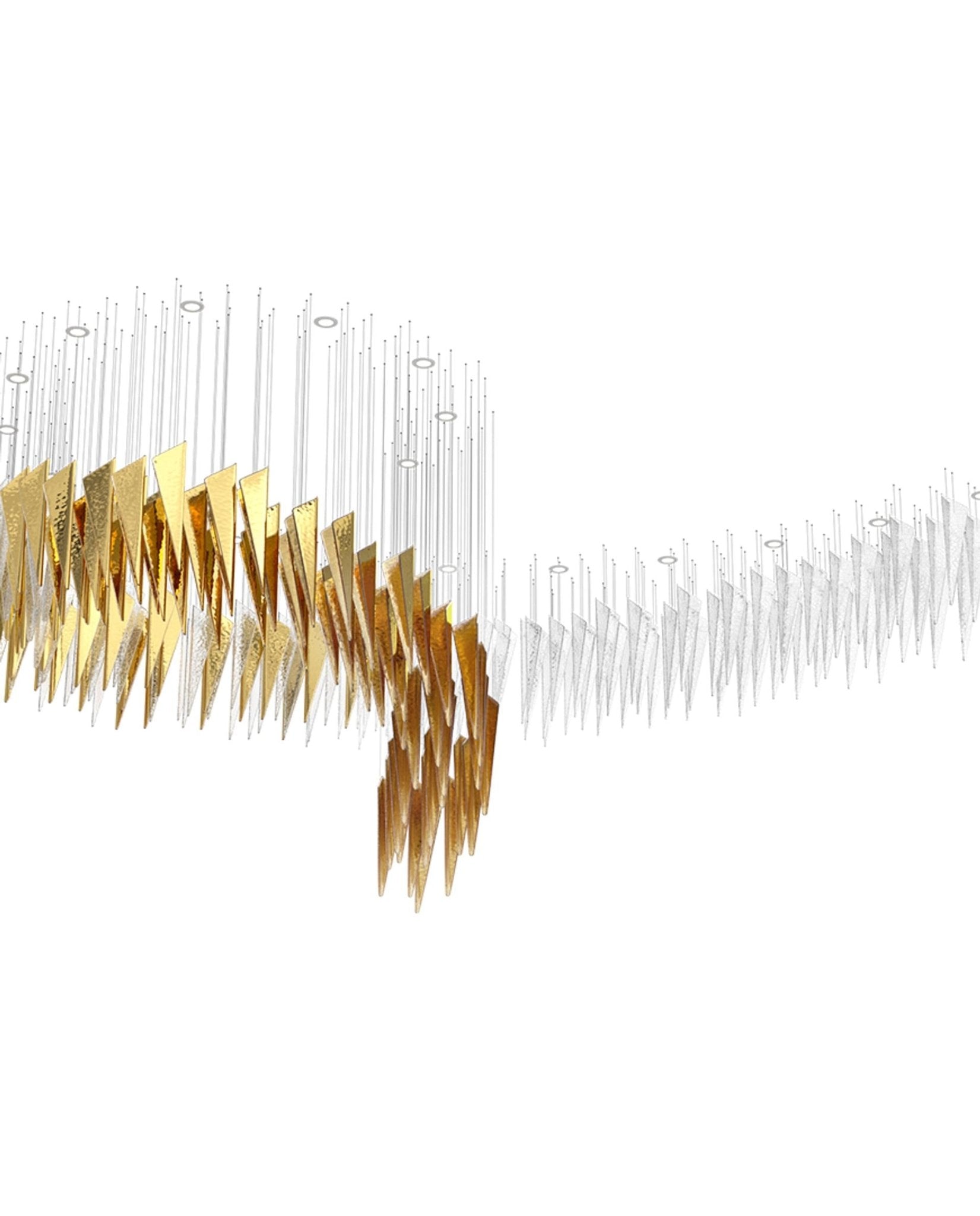 Nyvinia Glass Feather-Shape Chandelier - Blowlighting