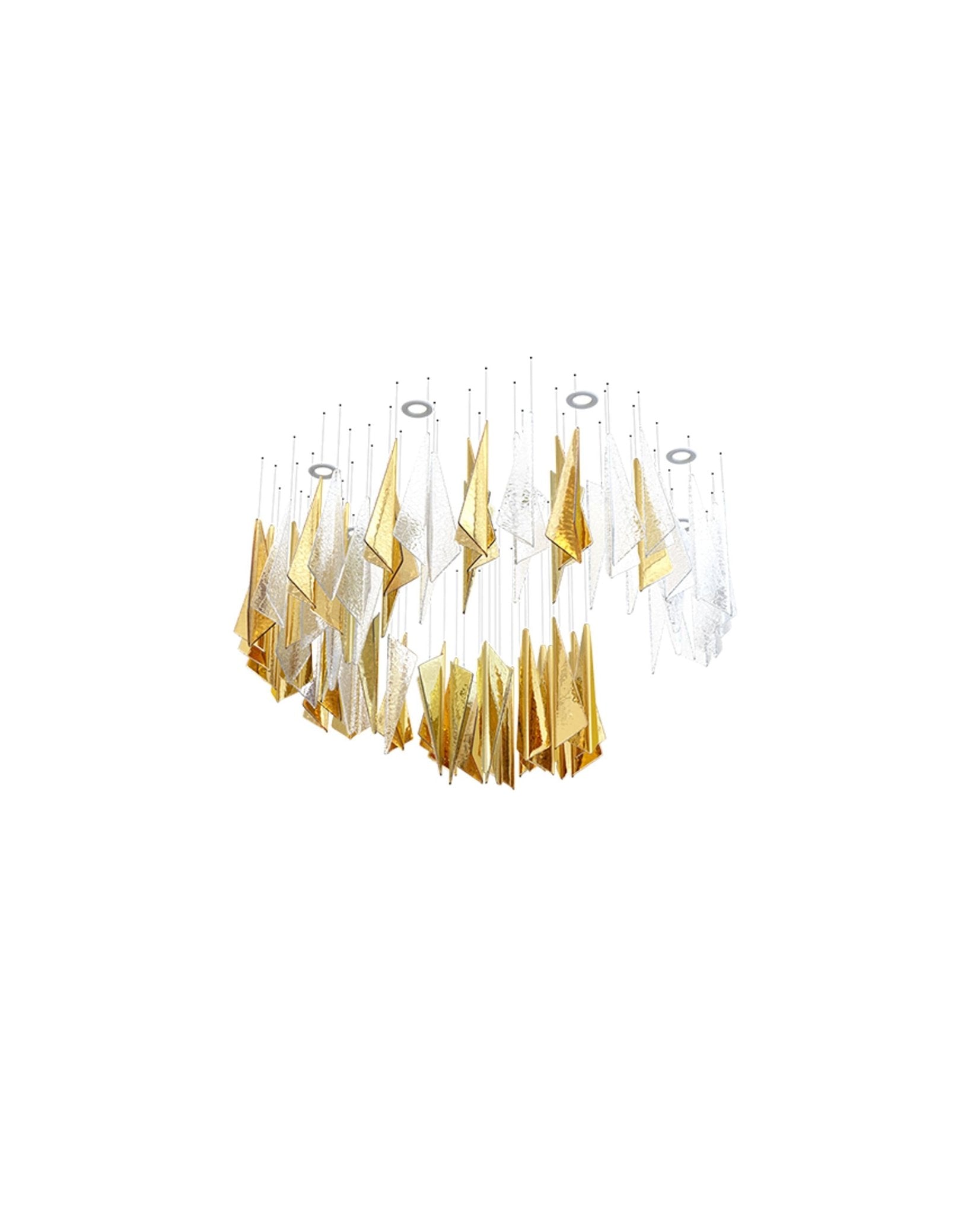 Nyvinia Glass Feather-Shape Chandelier - Blowlighting