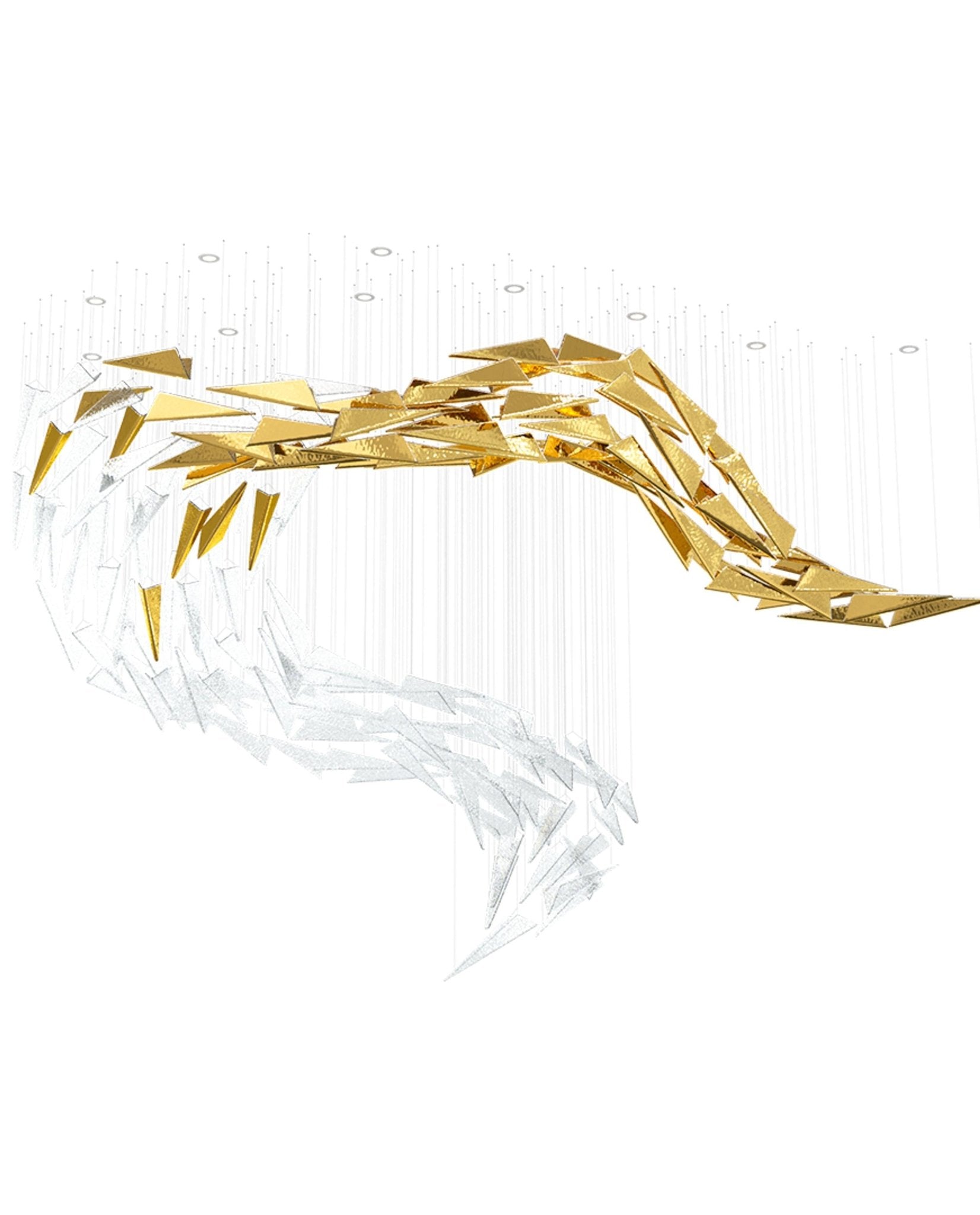 Nyvinia Glass Feather-Shape Chandelier - Blowlighting