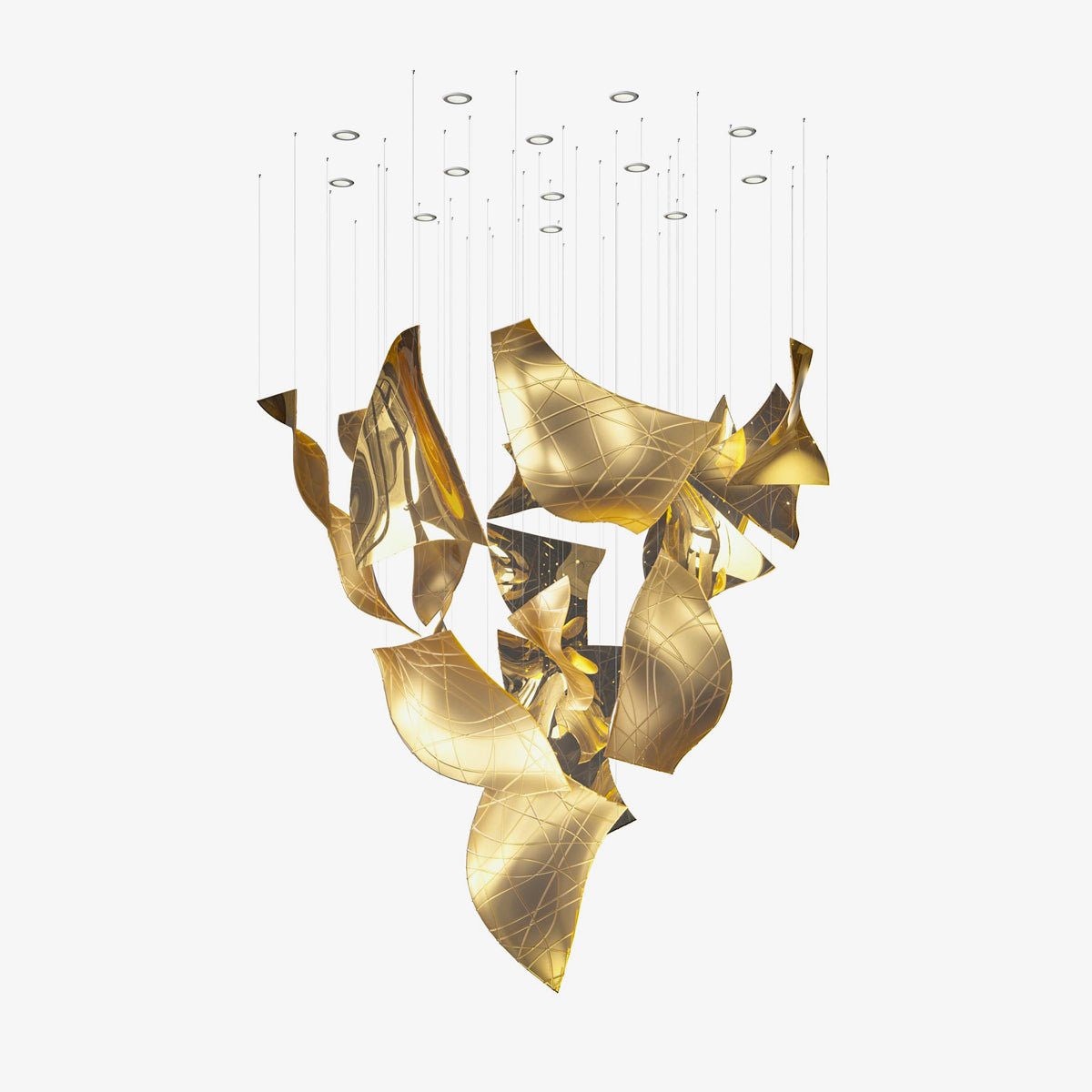 Alnoror Sculptural Gold Pendant Light - Blowlighting