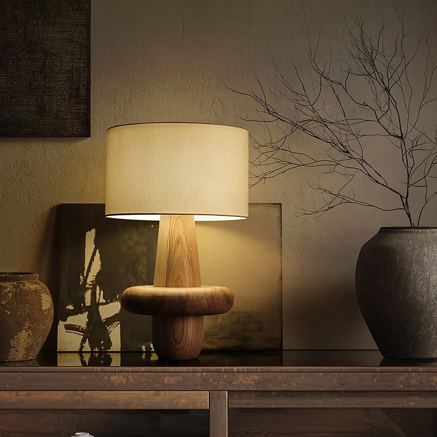 Ring Minimalist Wood Table Lamp - Blowlighting