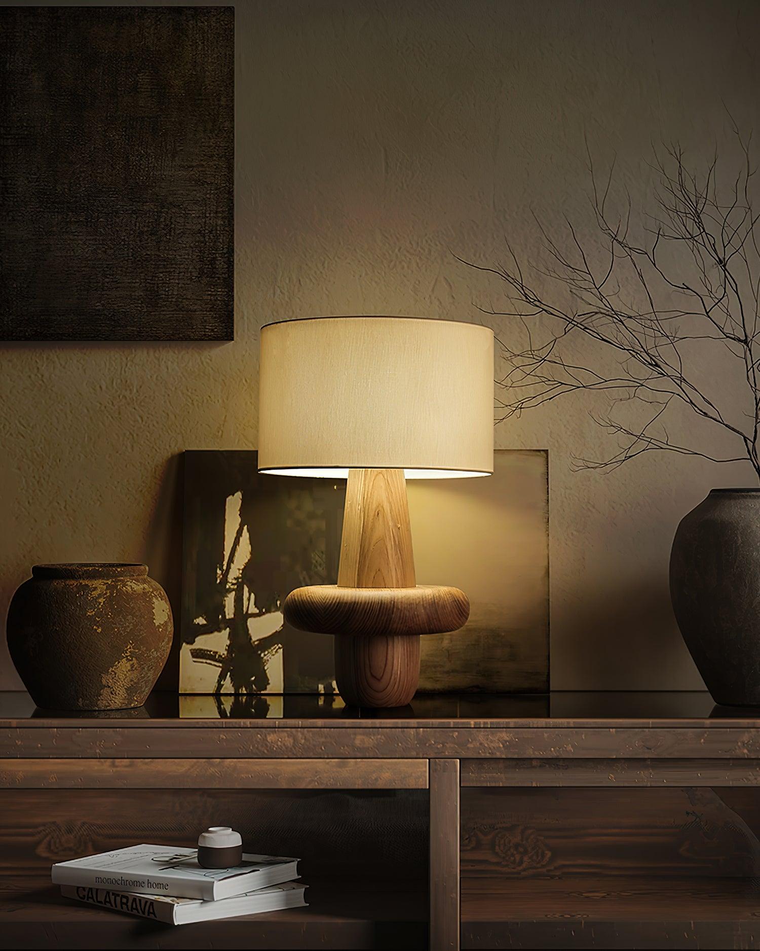 Ring Minimalist Wood Table Lamp - Blowlighting