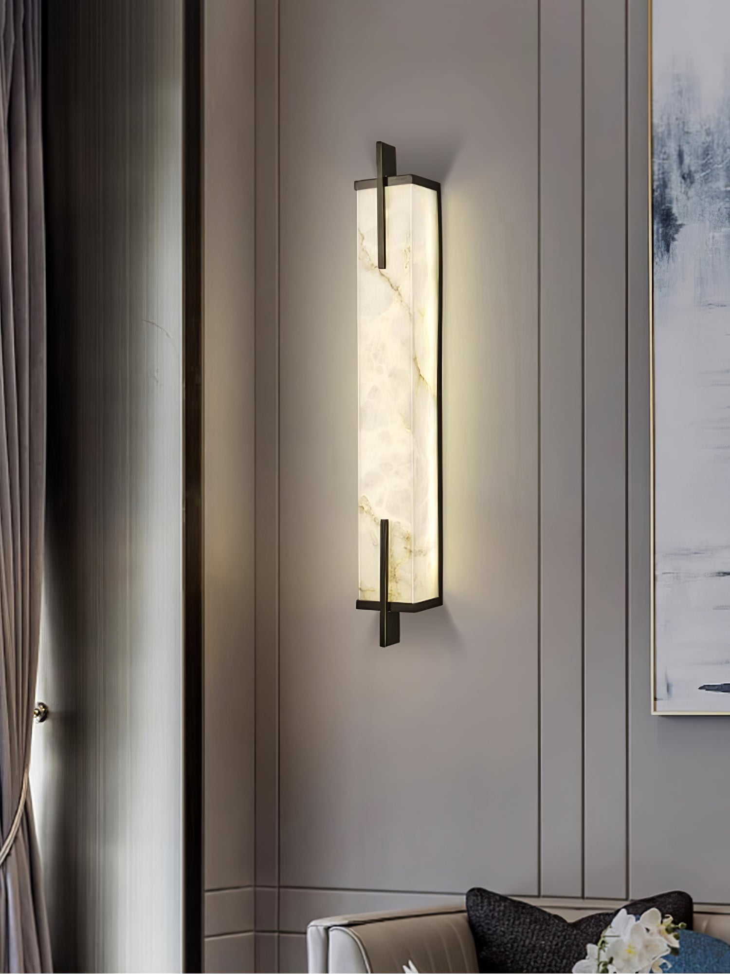 Aurcarir Rectangular Alabaster Wall Light - Blowlighting