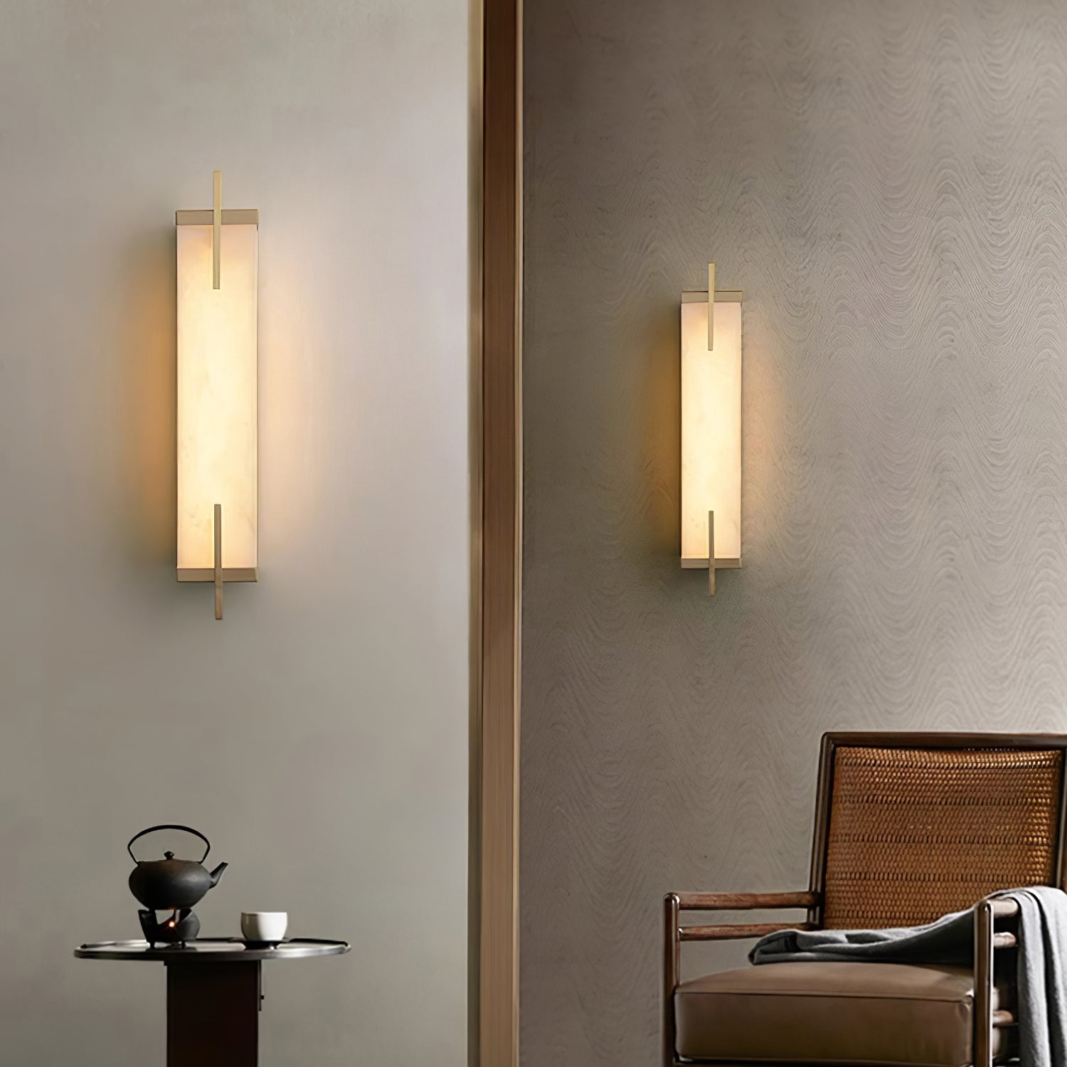 Aurcarir Rectangular Alabaster Wall Light - Blowlighting