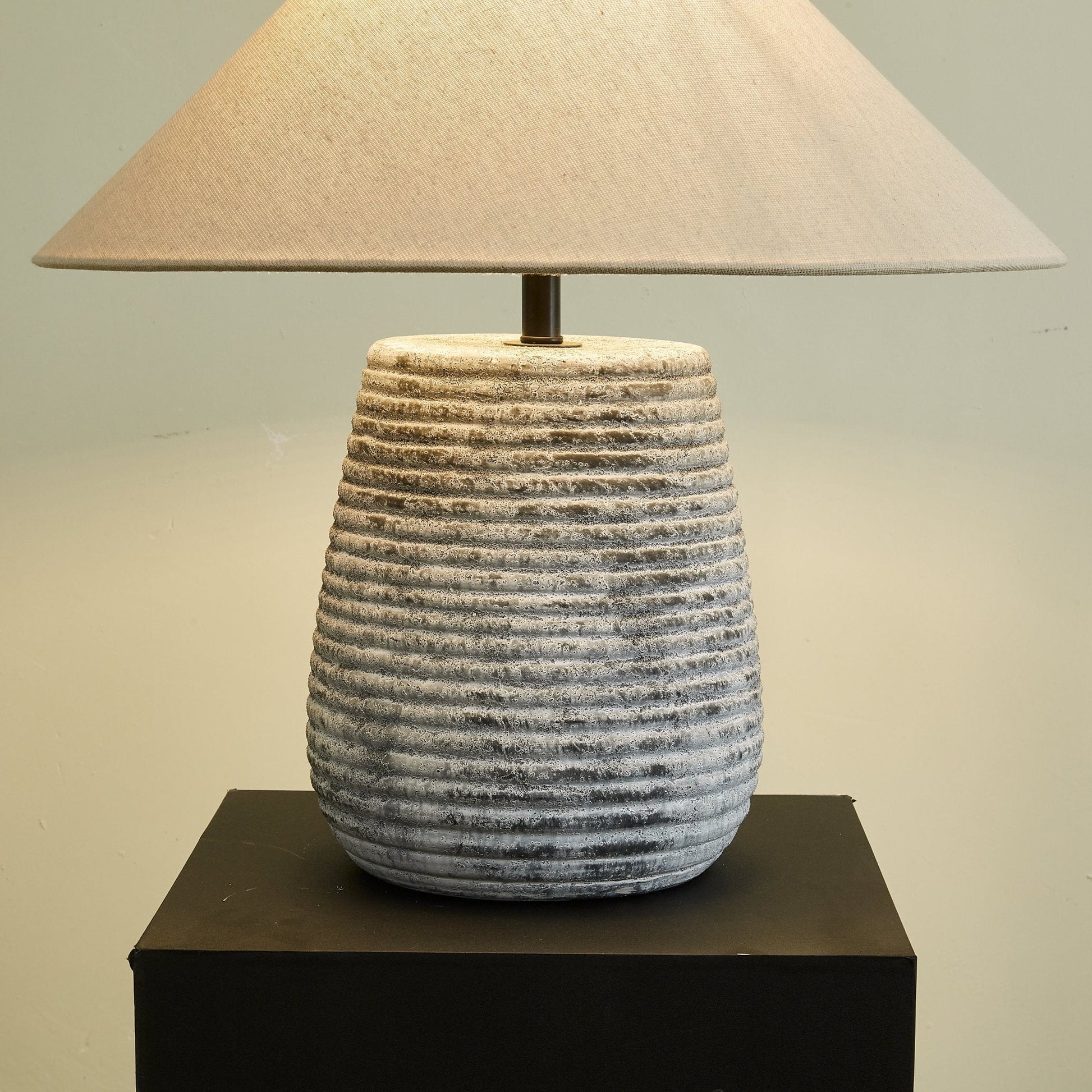 Callisto Ribbed Ceramic Table Lamp - Blowlighting