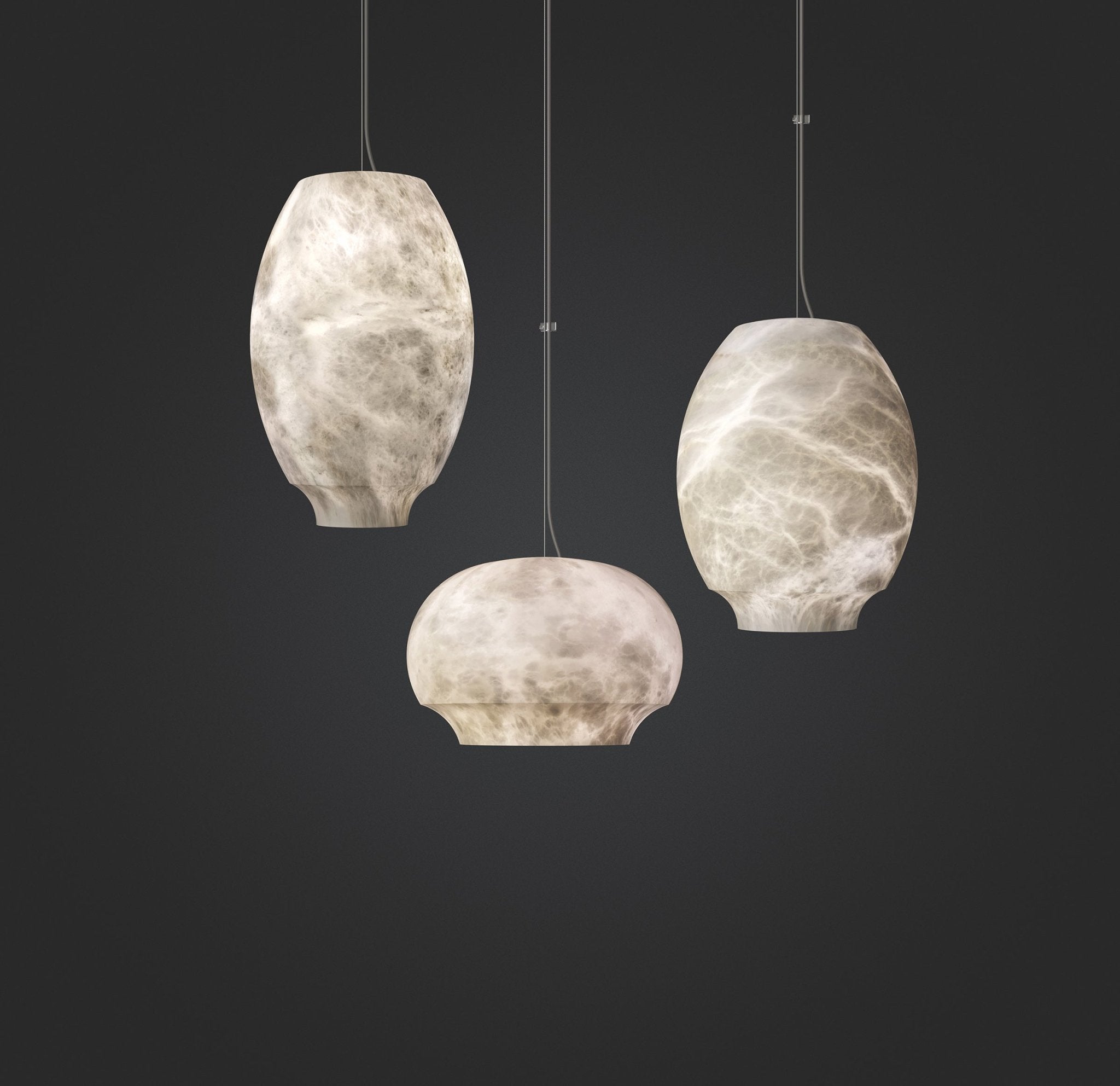 Thalia Minimalist Alabaster Pendant Light - Blowlighting