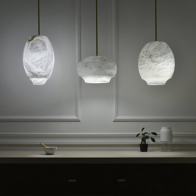 Thalia Minimalist Alabaster Pendant Light - Blowlighting