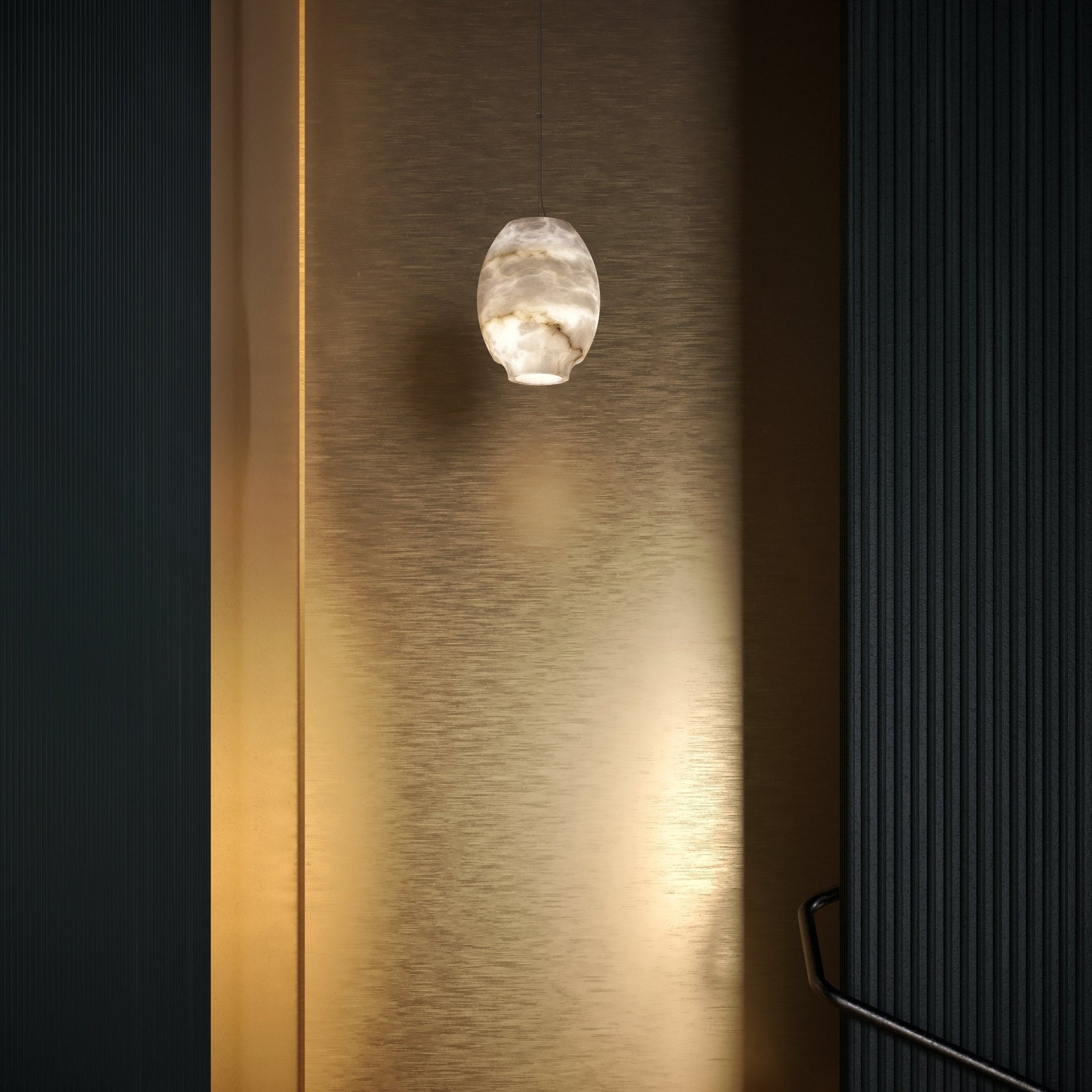 Thalia Minimalist Alabaster Pendant Light - Blowlighting