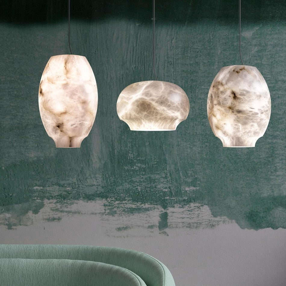 Thalia Minimalist Alabaster Pendant Light - Blowlighting