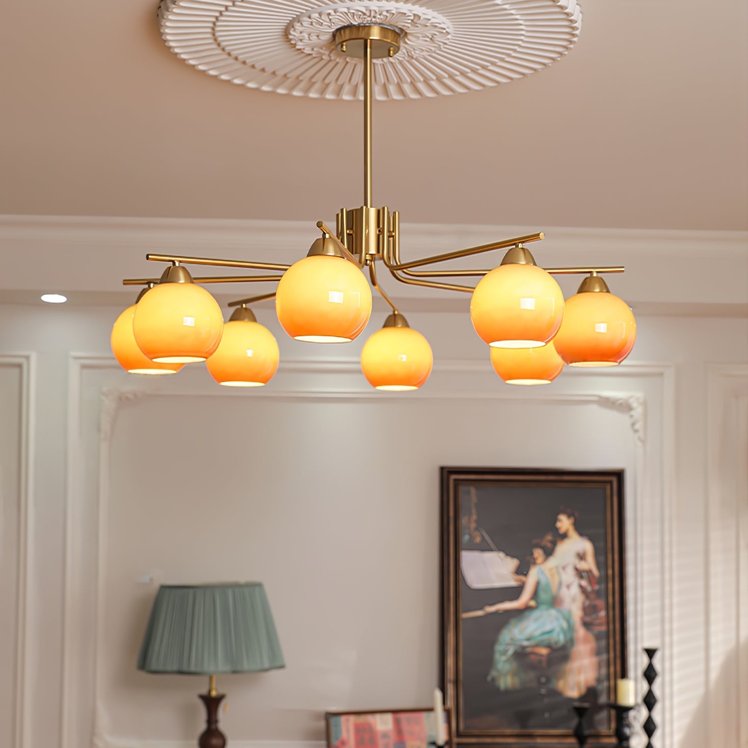 Caramel Sphere Chandelier - Blowlighting