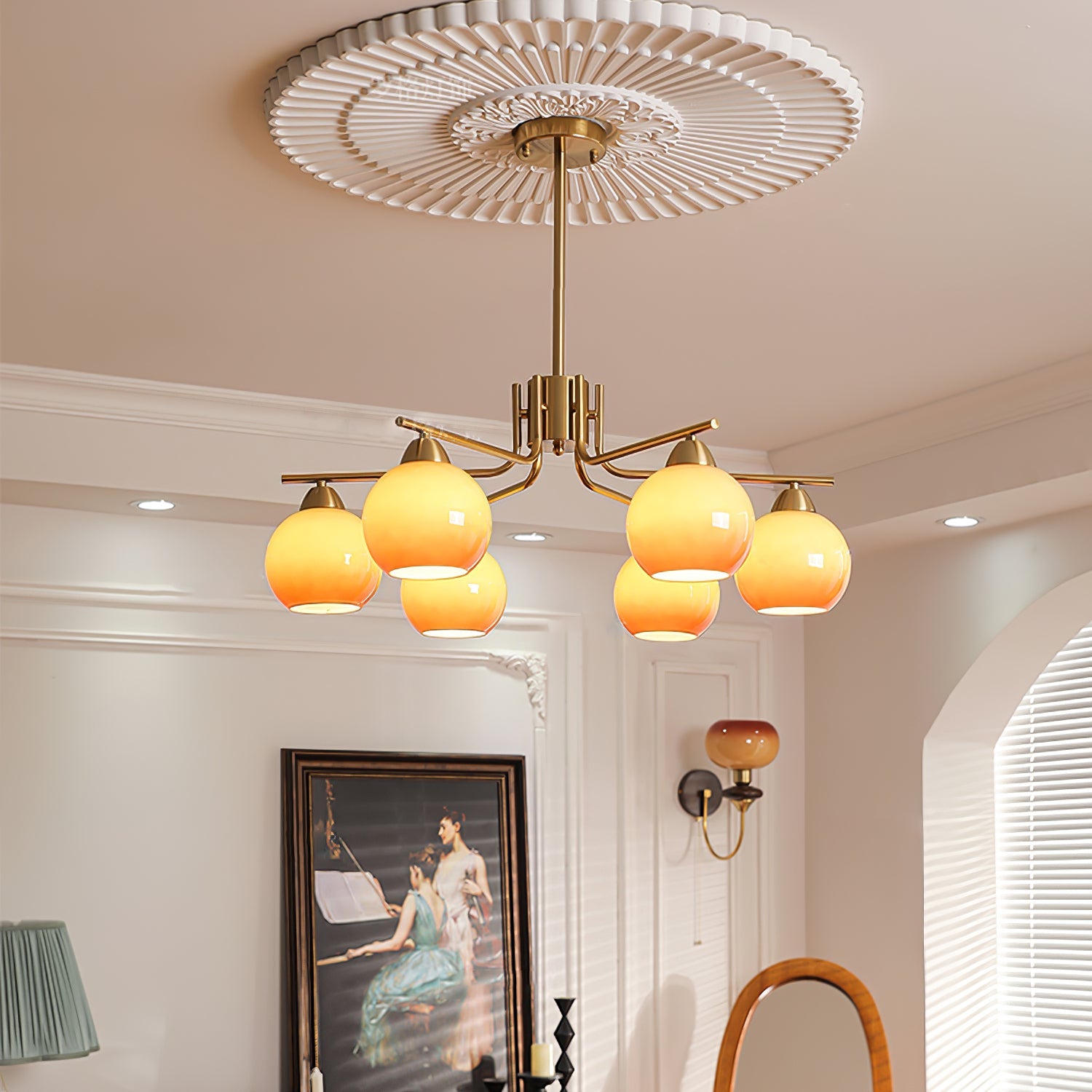 Caramel Sphere Chandelier - Blowlighting