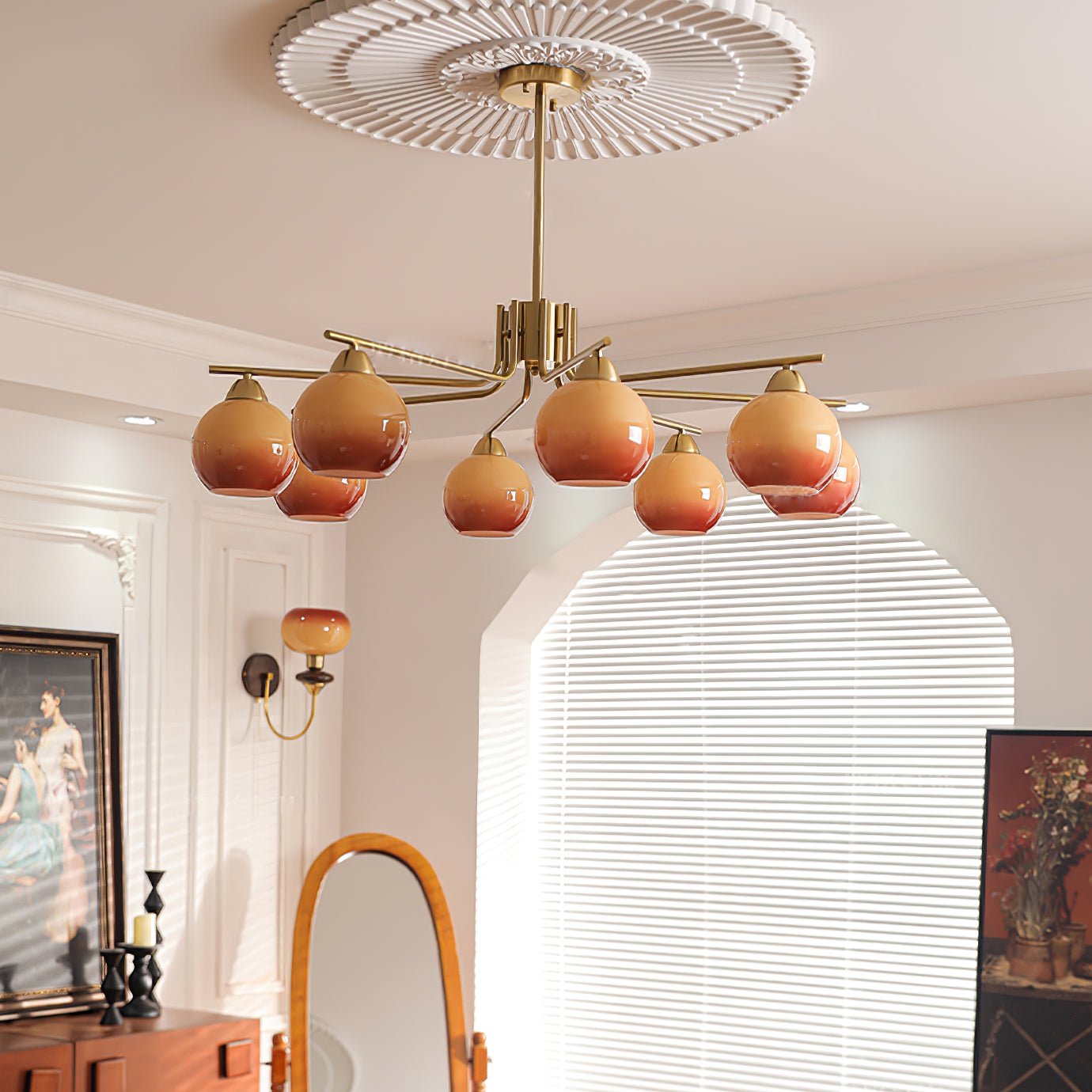 Caramel Sphere Chandelier - Blowlighting