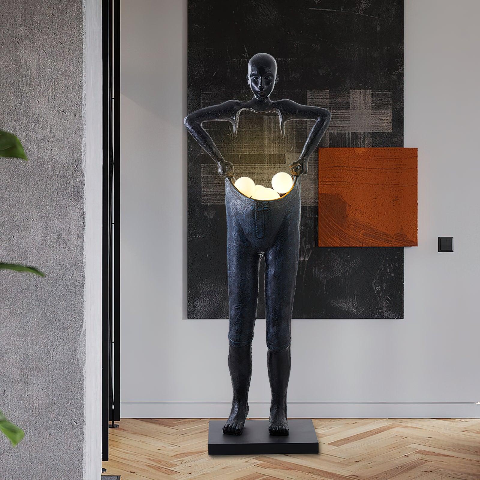 Vamiryra Sculptural Black Floor Lamp - Blowlighting