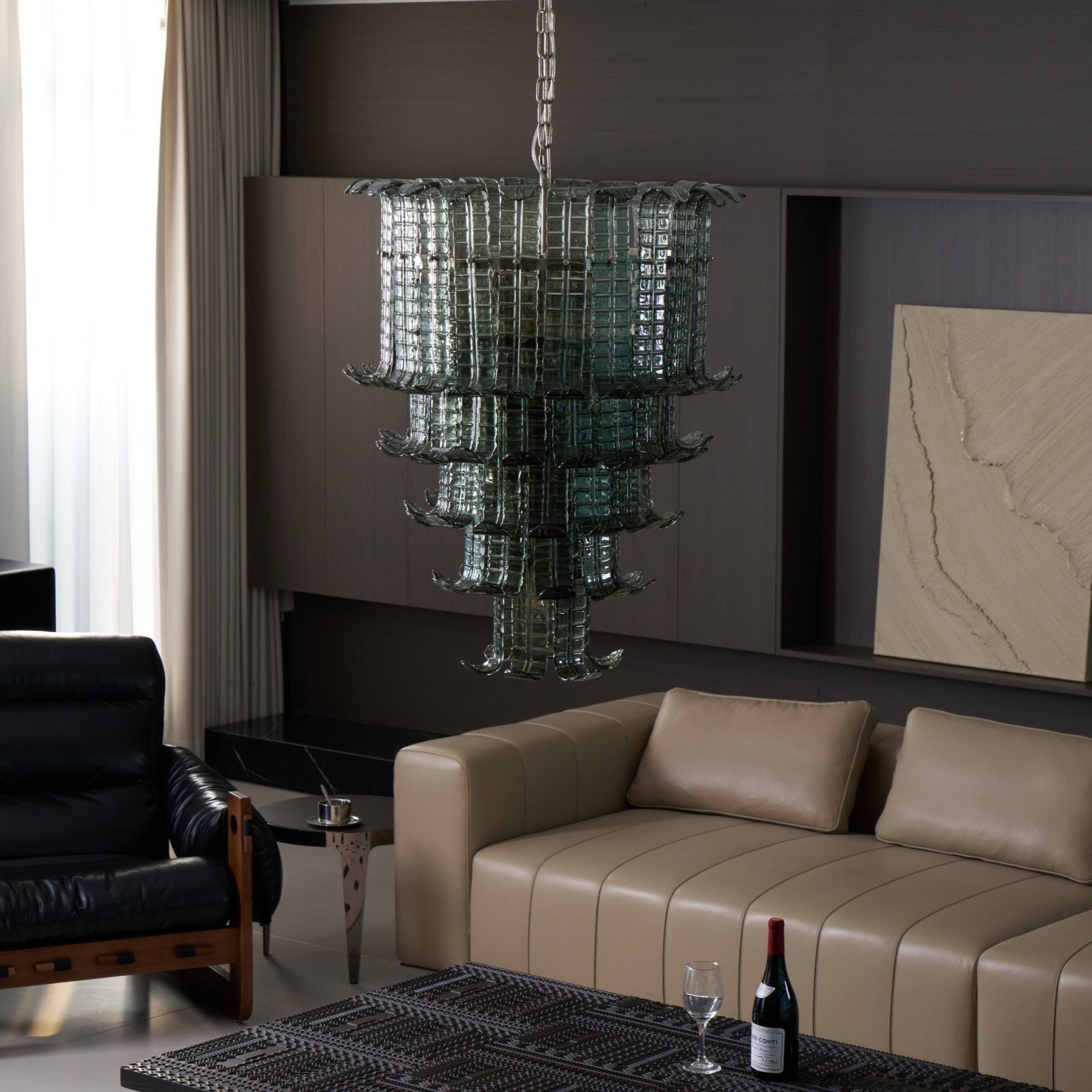 Aurora Chandelier Cascade Murano Glass Tiered Vintage - Blowlighting