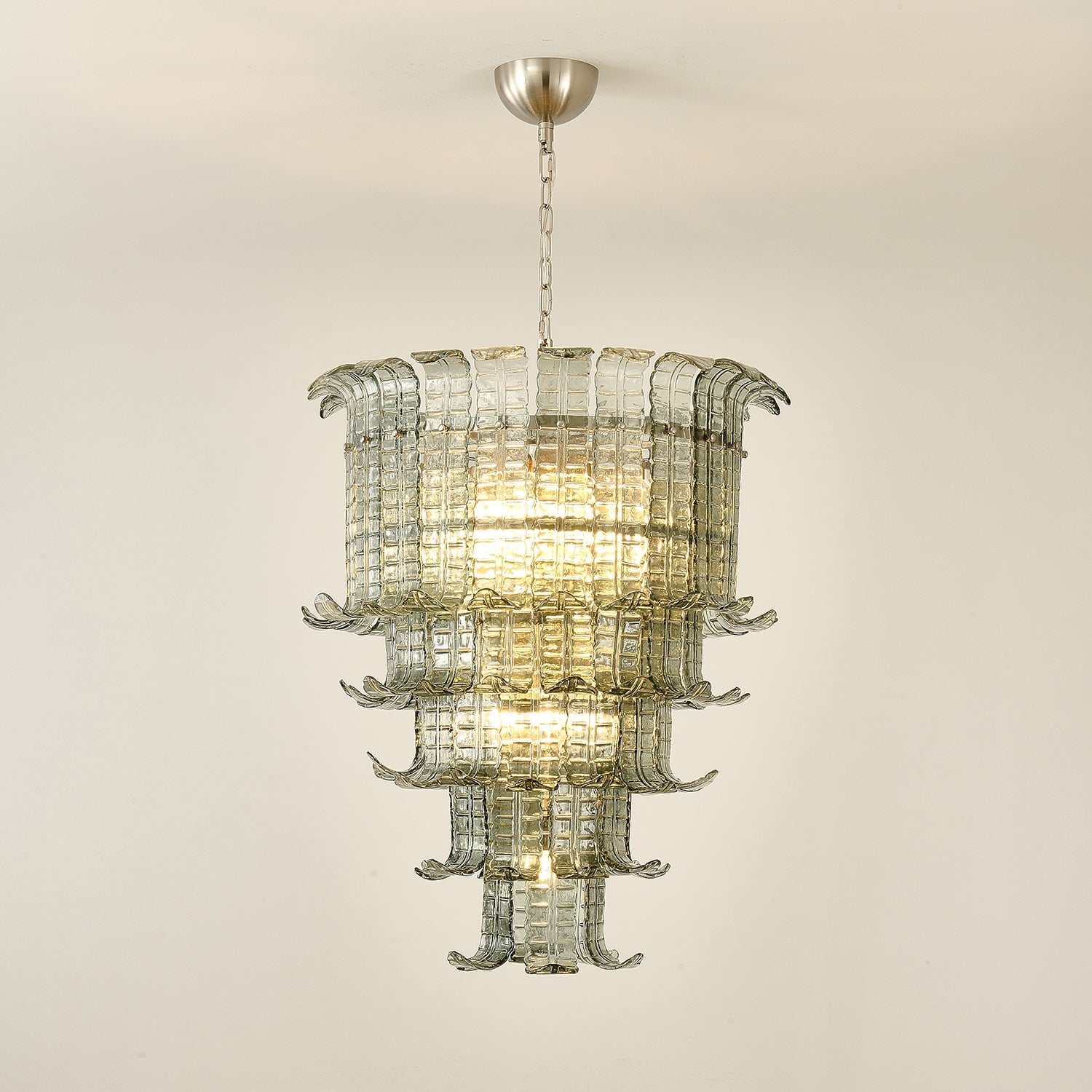 Aurora Chandelier Cascade Murano Glass Tiered Vintage - Blowlighting