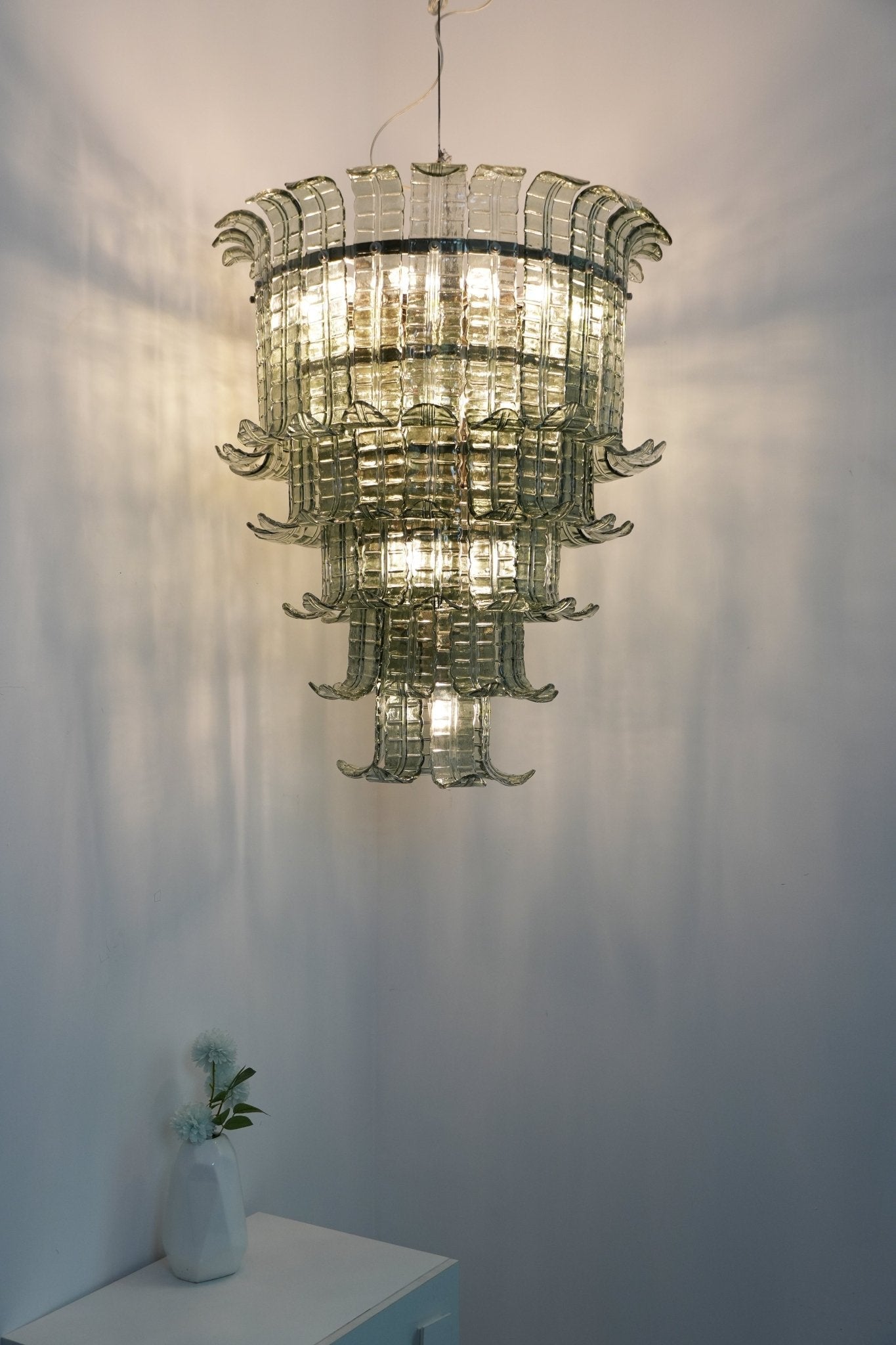 Aurora Chandelier Cascade Murano Glass Tiered Vintage - Blowlighting
