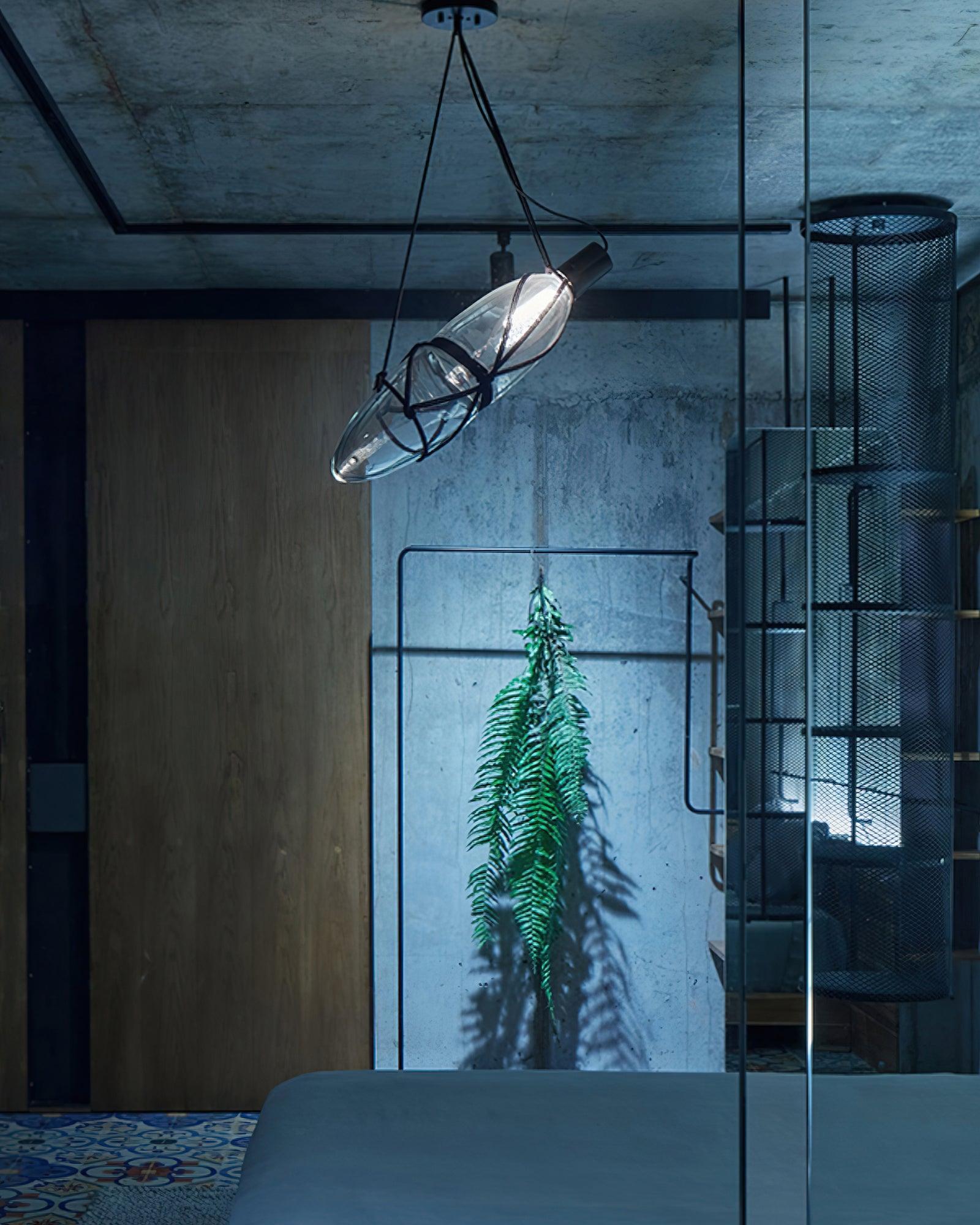 Castaway Bottle Glass Pendant Lamp - Blowlighting