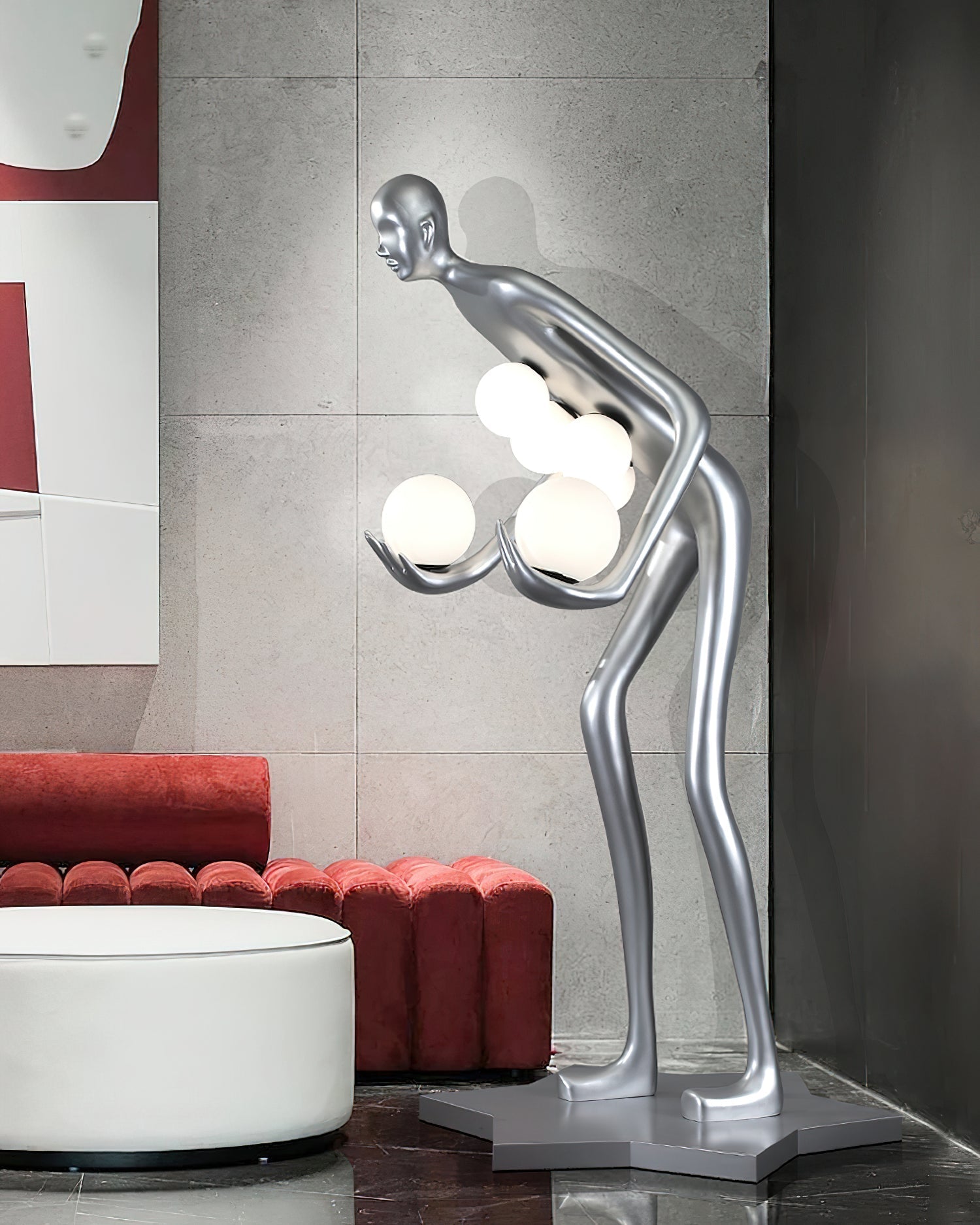 Silvaris Sculptural Metal Floor Lamp - Blowlighting