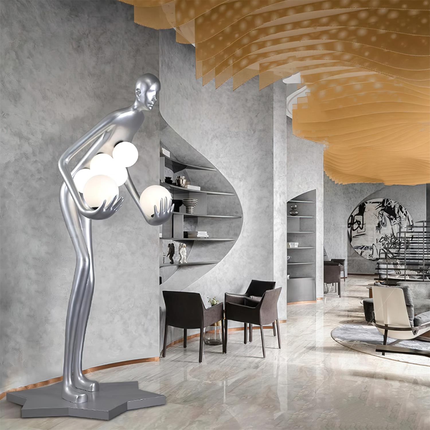 Silvaris Sculptural Metal Floor Lamp - Blowlighting