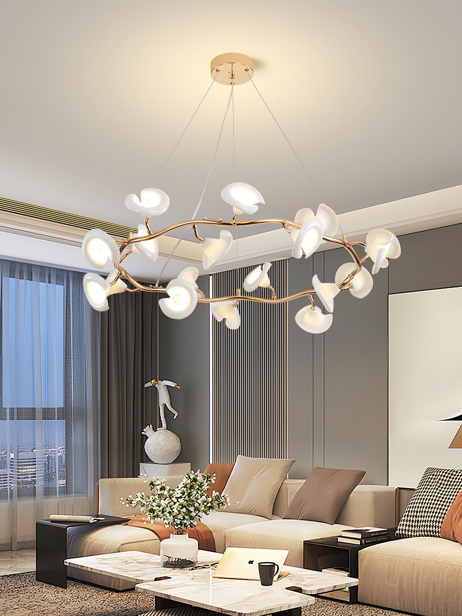 Aurora Chandelier Blossom Branch Elegant - Blowlighting