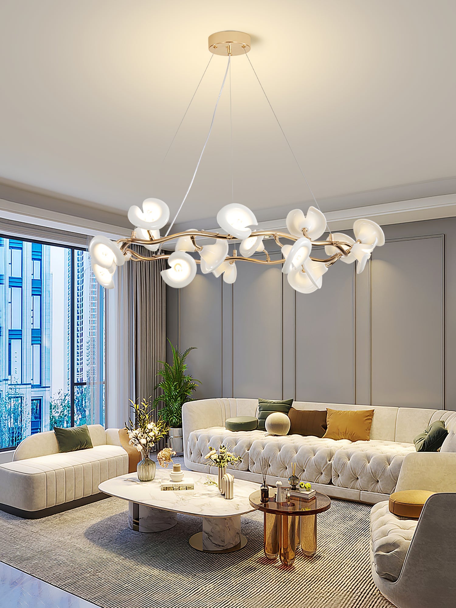 Aurora Chandelier Blossom Branch Elegant - Blowlighting