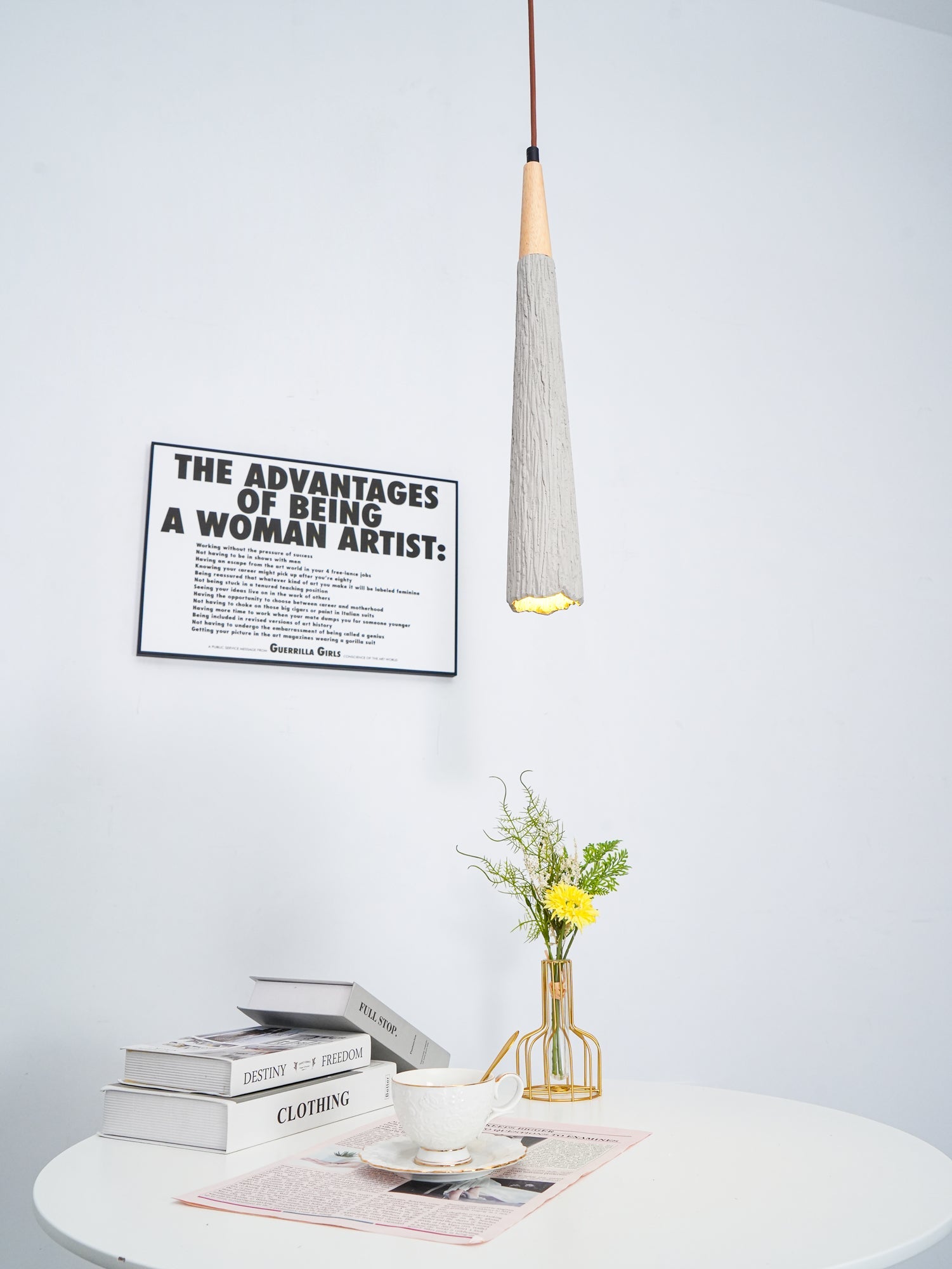 Concrete Pleated Pendant Lamp - Blowlighting