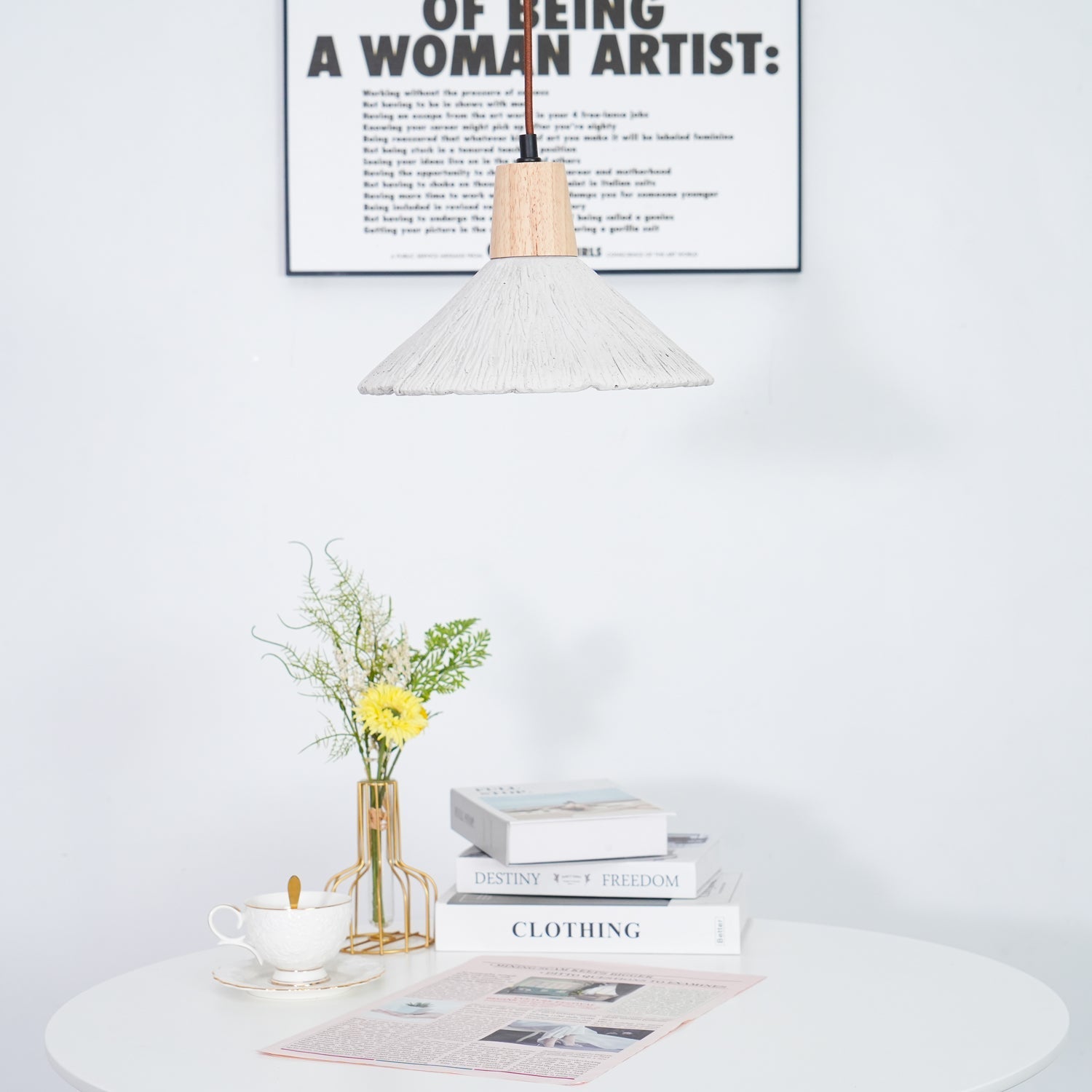 Concrete Pleated Pendant Lamp - Blowlighting