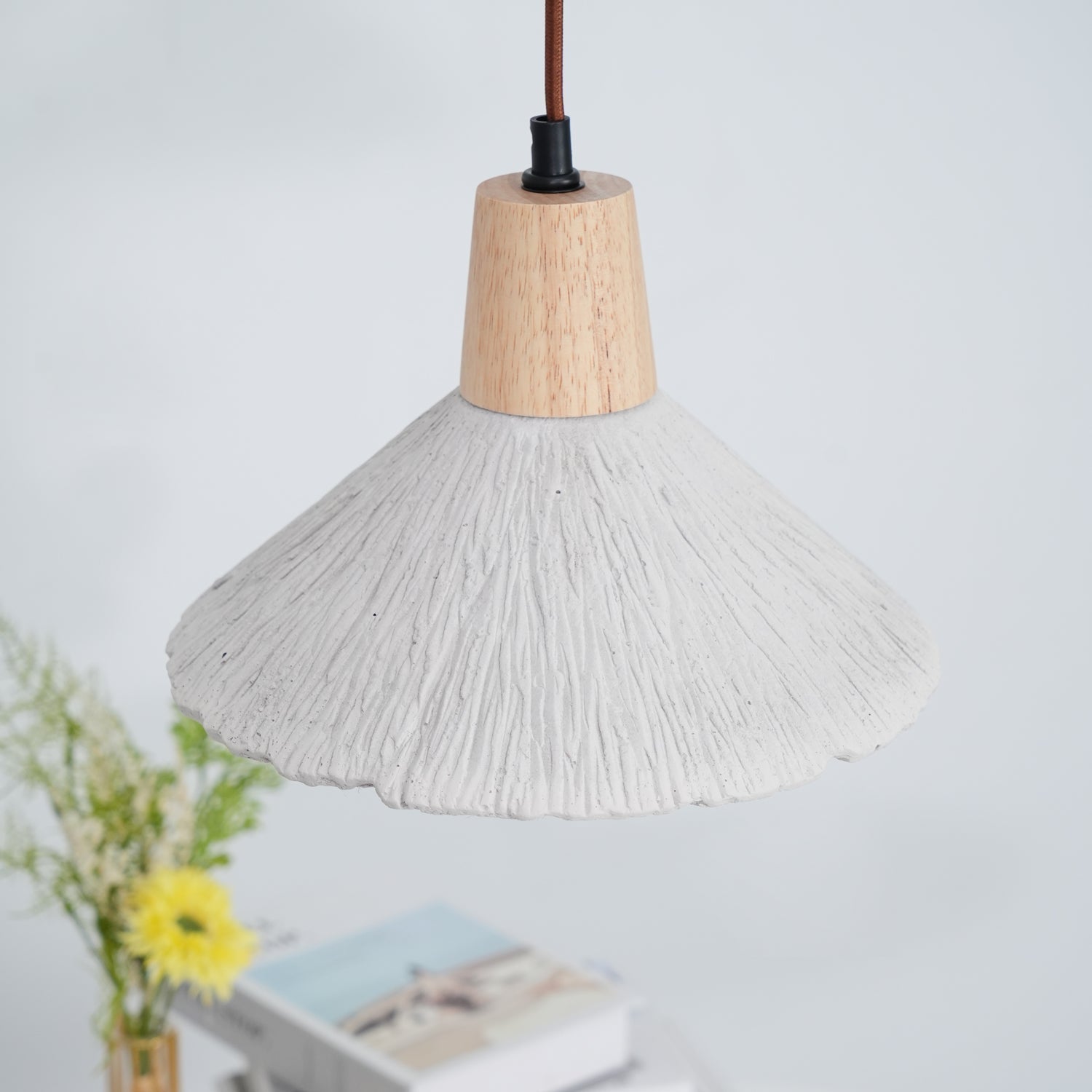 Concrete Pleated Pendant Lamp - Blowlighting