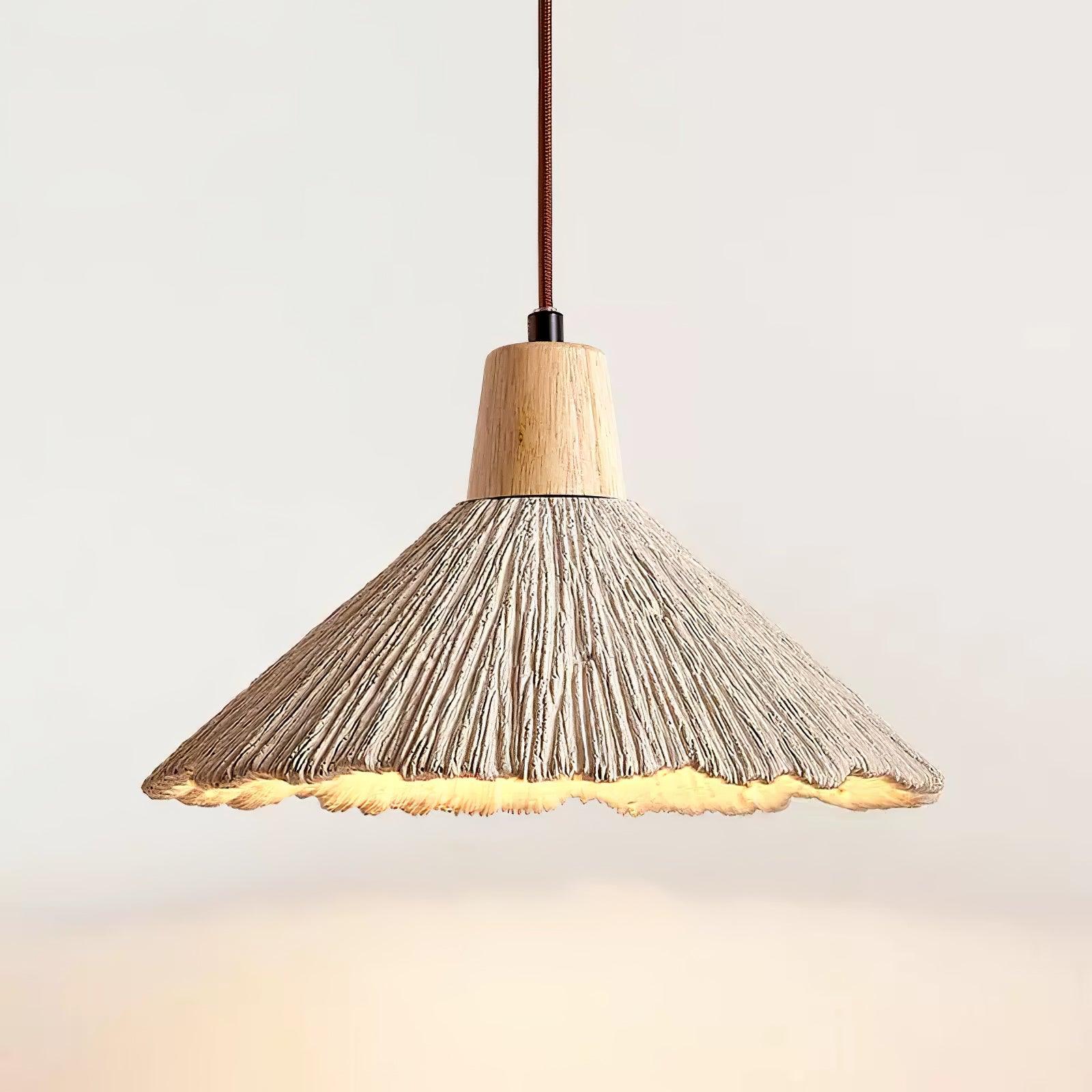 Concrete Pleated Pendant Lamp - Blowlighting