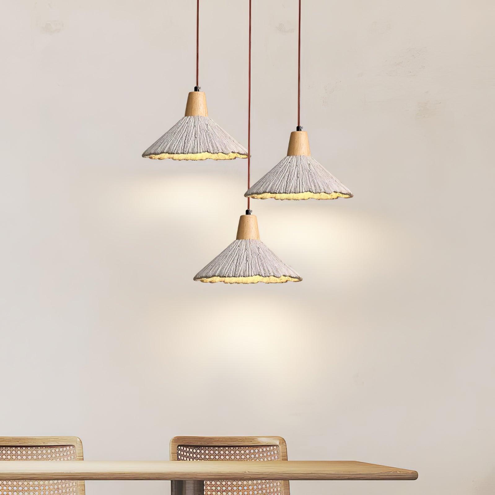 Concrete Pleated Pendant Lamp - Blowlighting