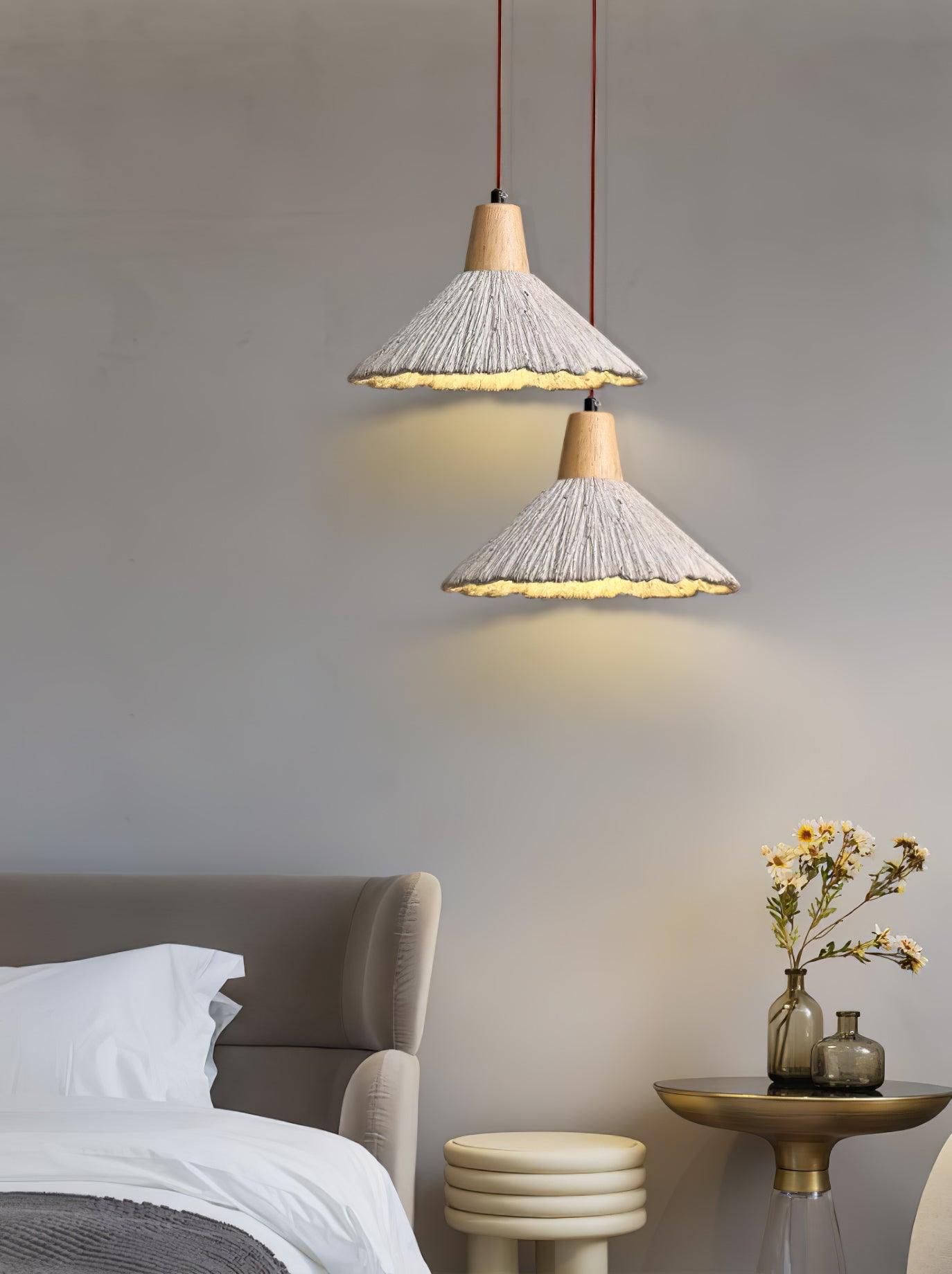 Concrete Pleated Pendant Lamp - Blowlighting