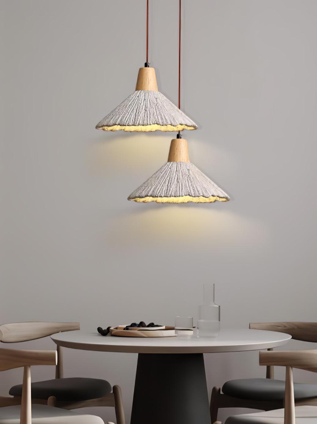 Concrete Pleated Pendant Lamp - Blowlighting