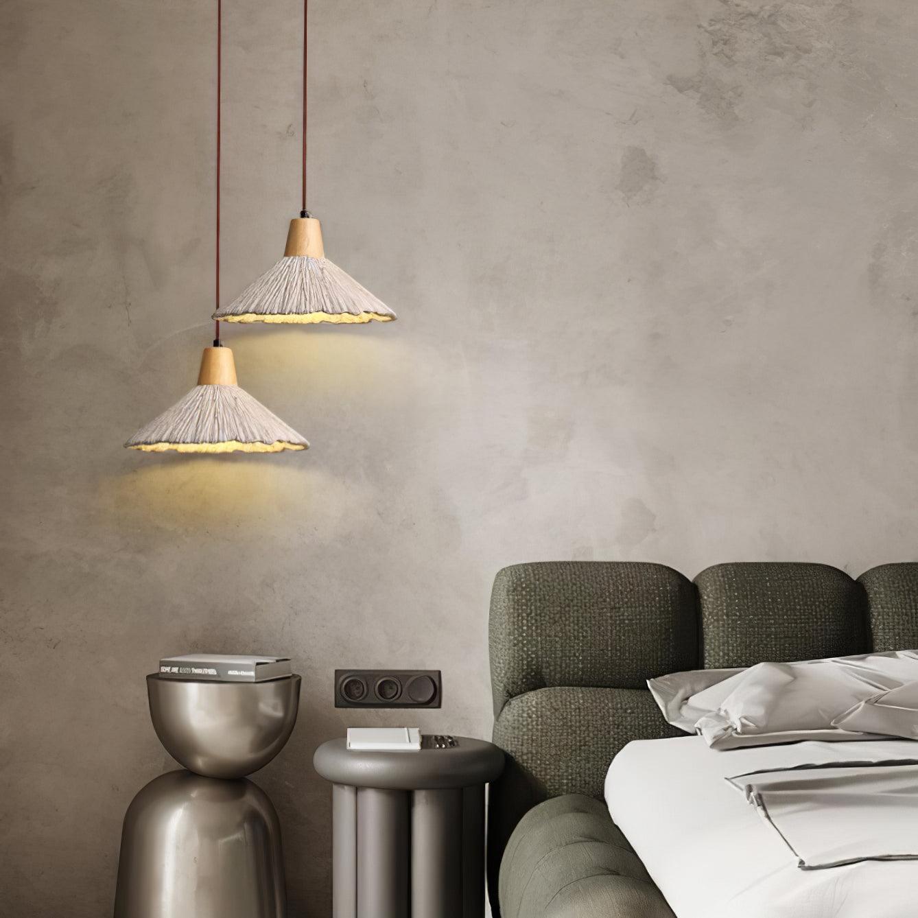 Concrete Pleated Pendant Lamp - Blowlighting