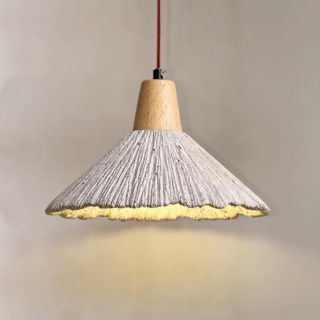 Concrete Pleated Pendant Lamp - Blowlighting