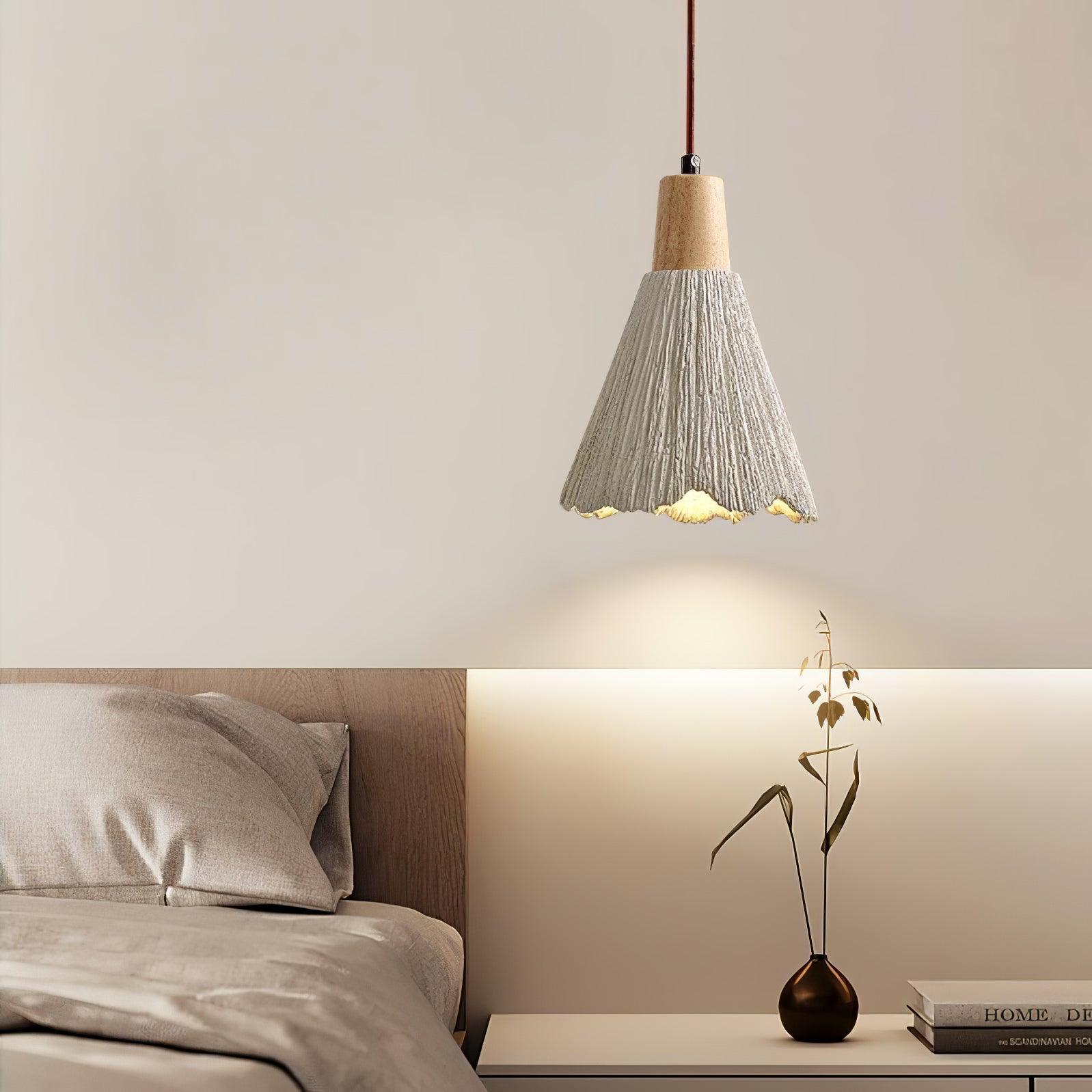 Concrete Pleated Pendant Lamp - Blowlighting