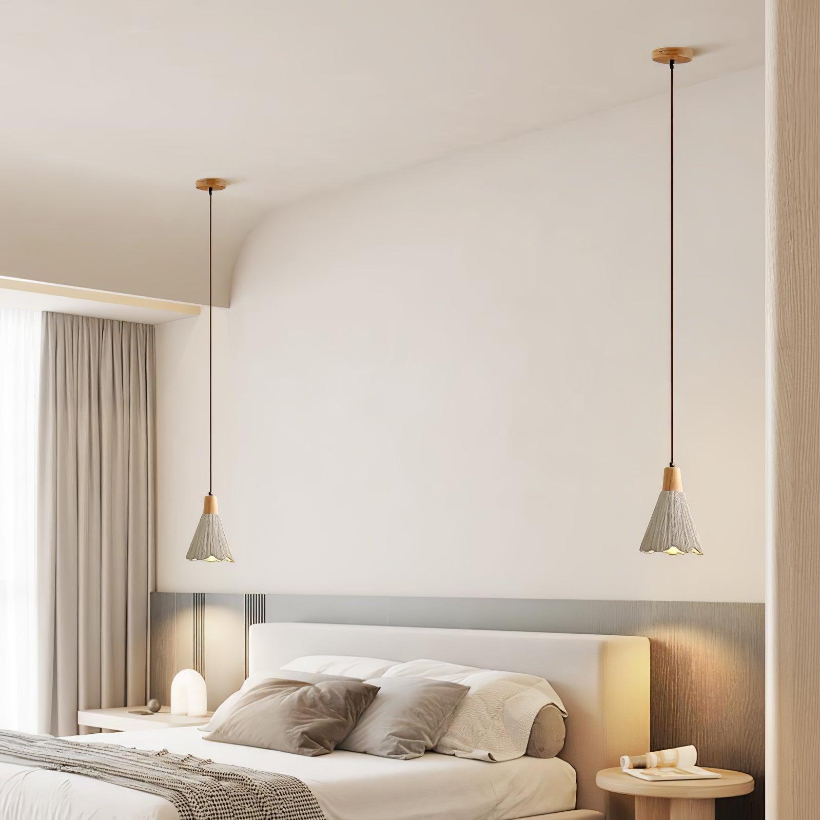 Concrete Pleated Pendant Lamp - Blowlighting