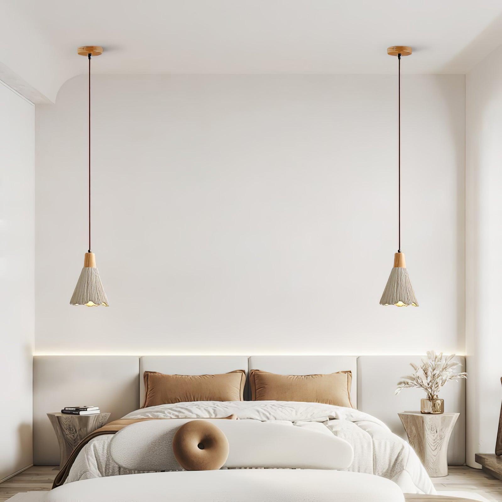 Concrete Pleated Pendant Lamp - Blowlighting