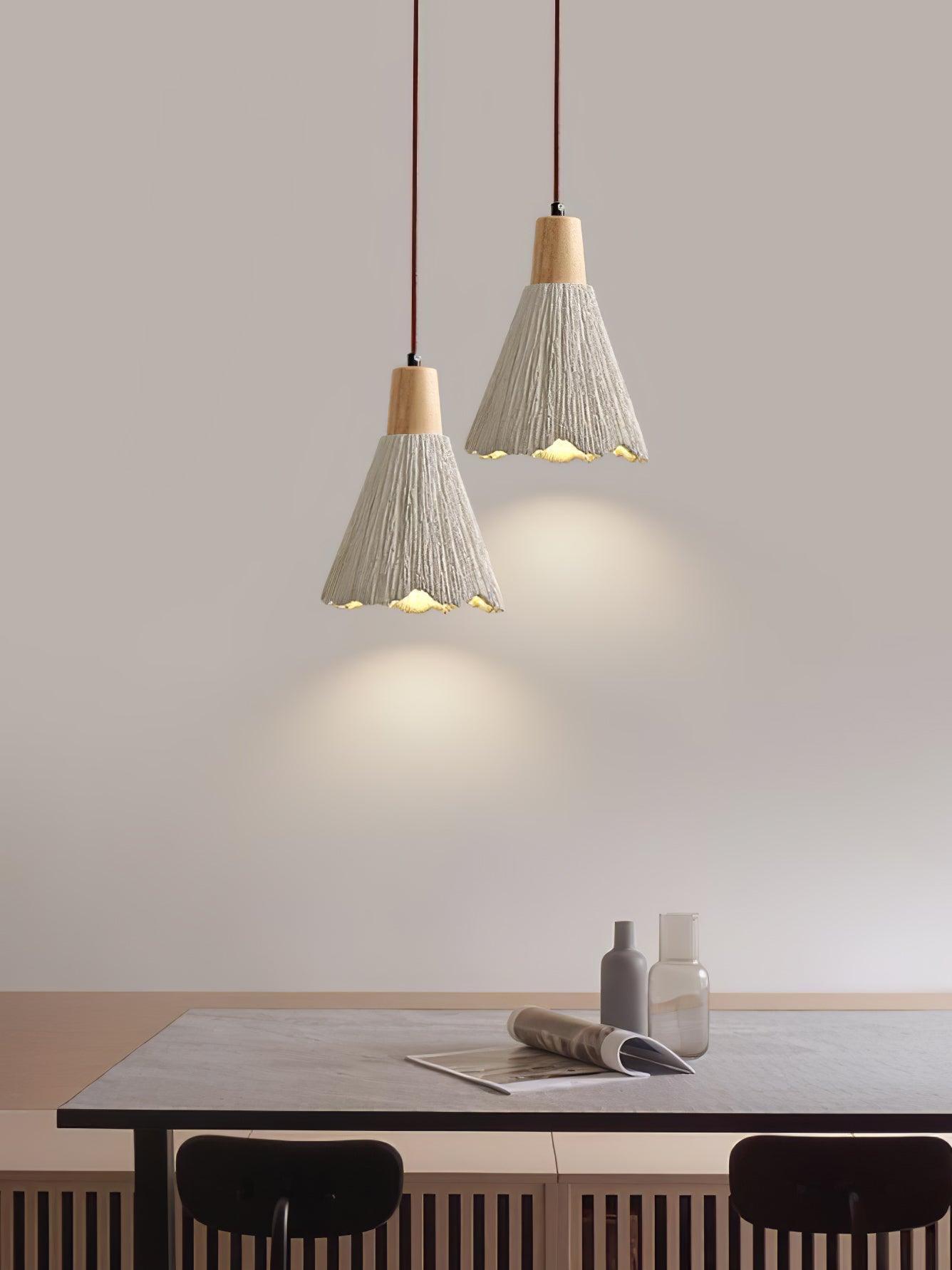 Concrete Pleated Pendant Lamp - Blowlighting
