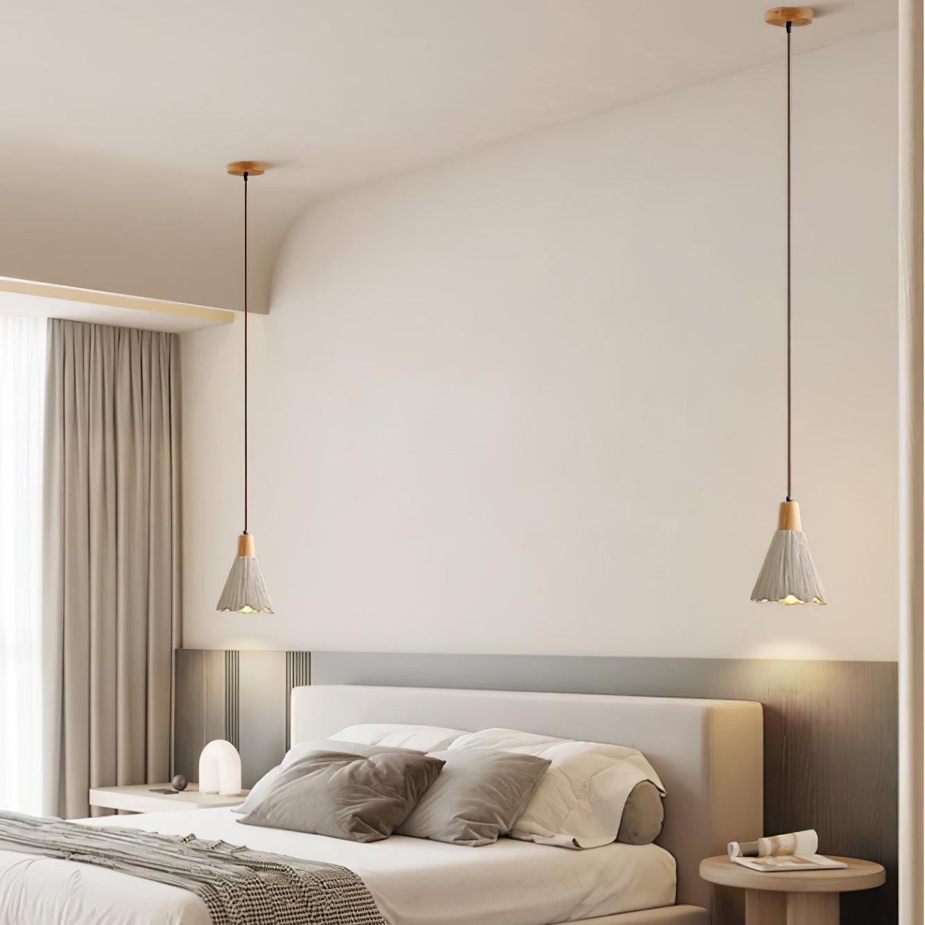 Concrete Pleated Pendant Lamp - Blowlighting