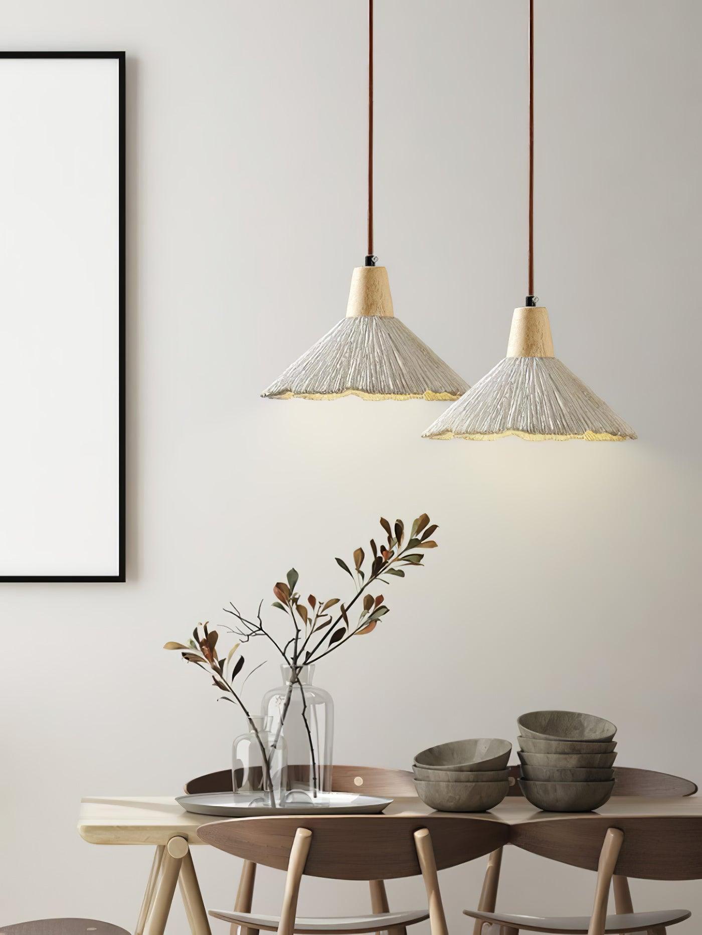 Concrete Pleated Pendant Lamp - Blowlighting