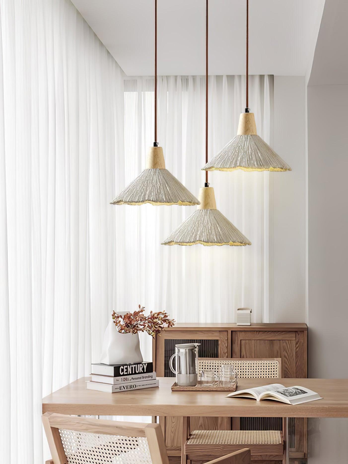 Concrete Pleated Pendant Lamp - Blowlighting