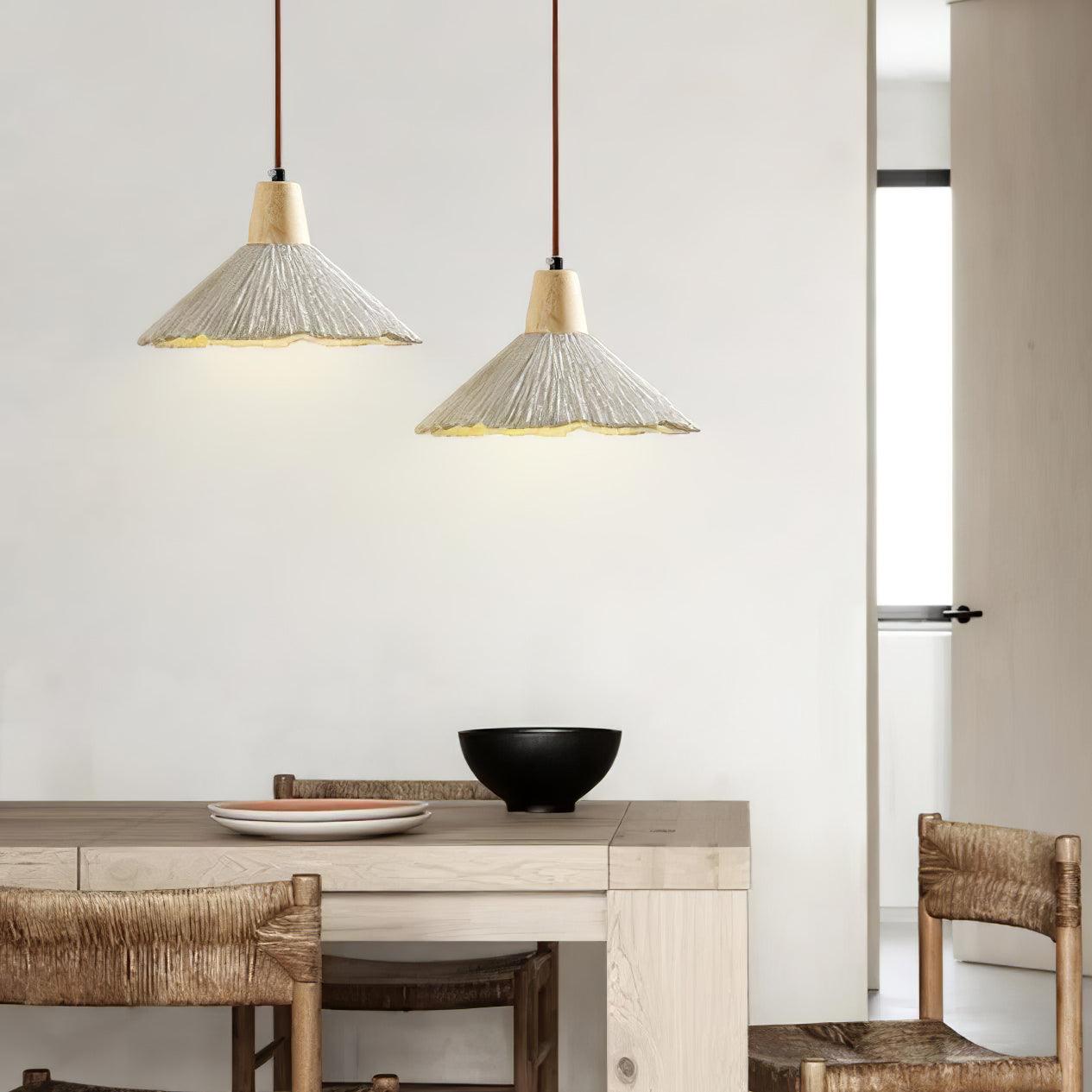 Concrete Pleated Pendant Lamp - Blowlighting