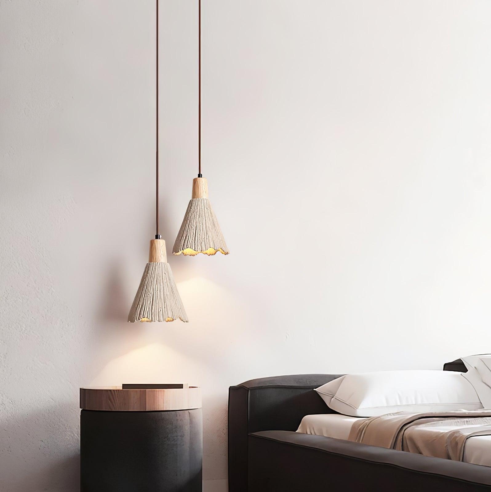 Concrete Pleated Pendant Lamp - Blowlighting