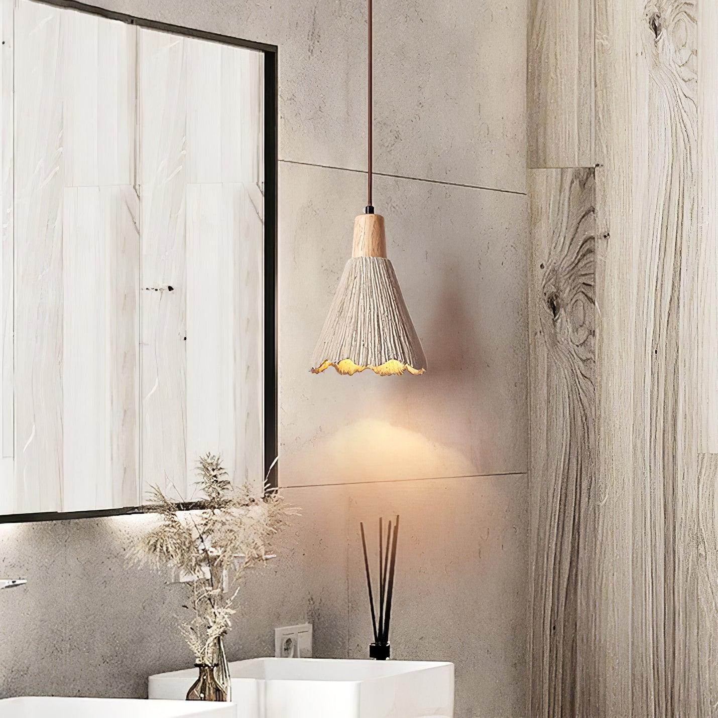 Concrete Pleated Pendant Lamp - Blowlighting