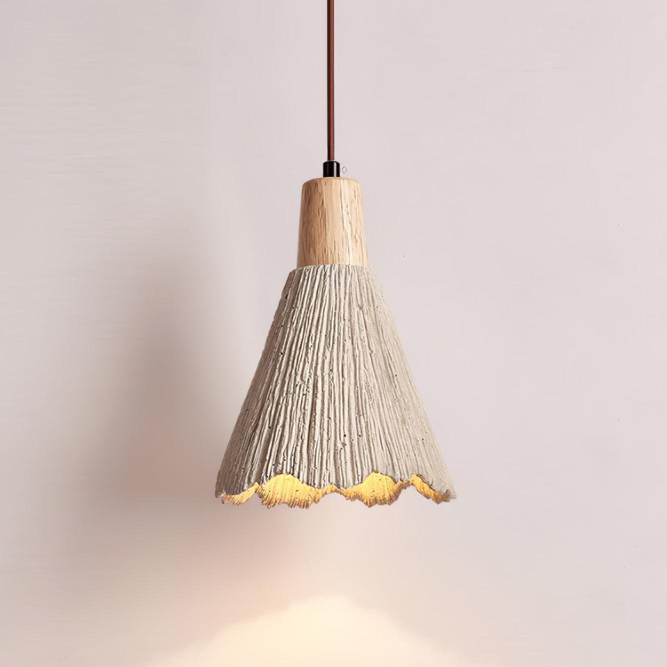 Concrete Pleated Pendant Lamp - Blowlighting