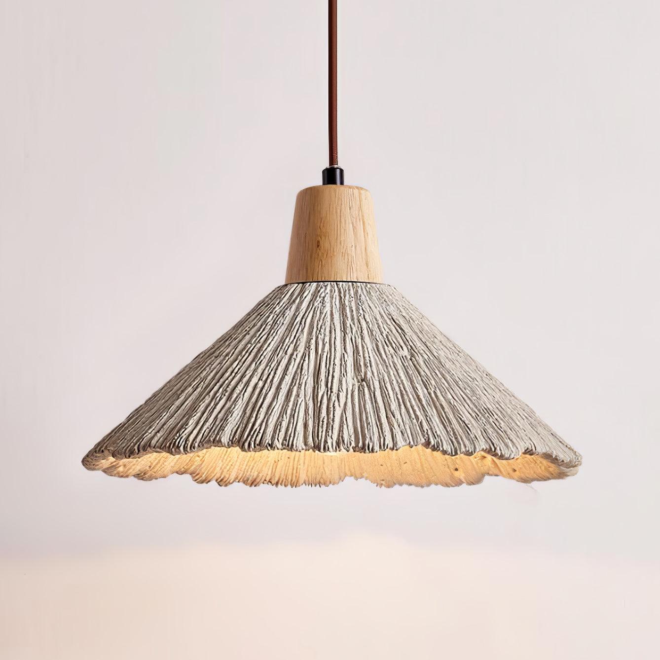 Concrete Pleated Pendant Lamp - Blowlighting